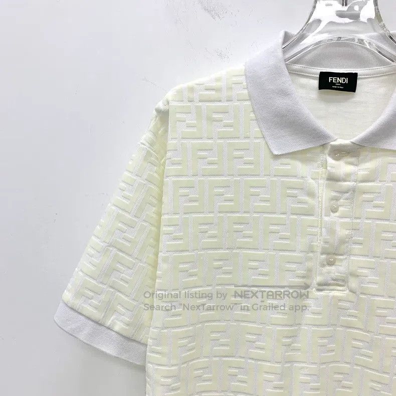Fendi Fendi Beige Logo Letter Printed Cotton Lapel Single Breast Size US M / EU 48-50 / 2 - 3 Thumbnail