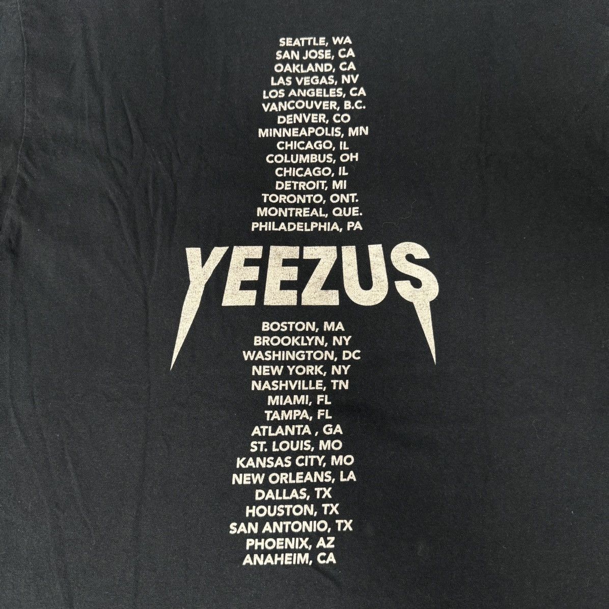 Band Tees × Kanye West × Vintage VINTAGE YEEZUS TOUR KANYE WEST TEE BLACK Size US L / EU 52-54 / 3 - 5 Thumbnail