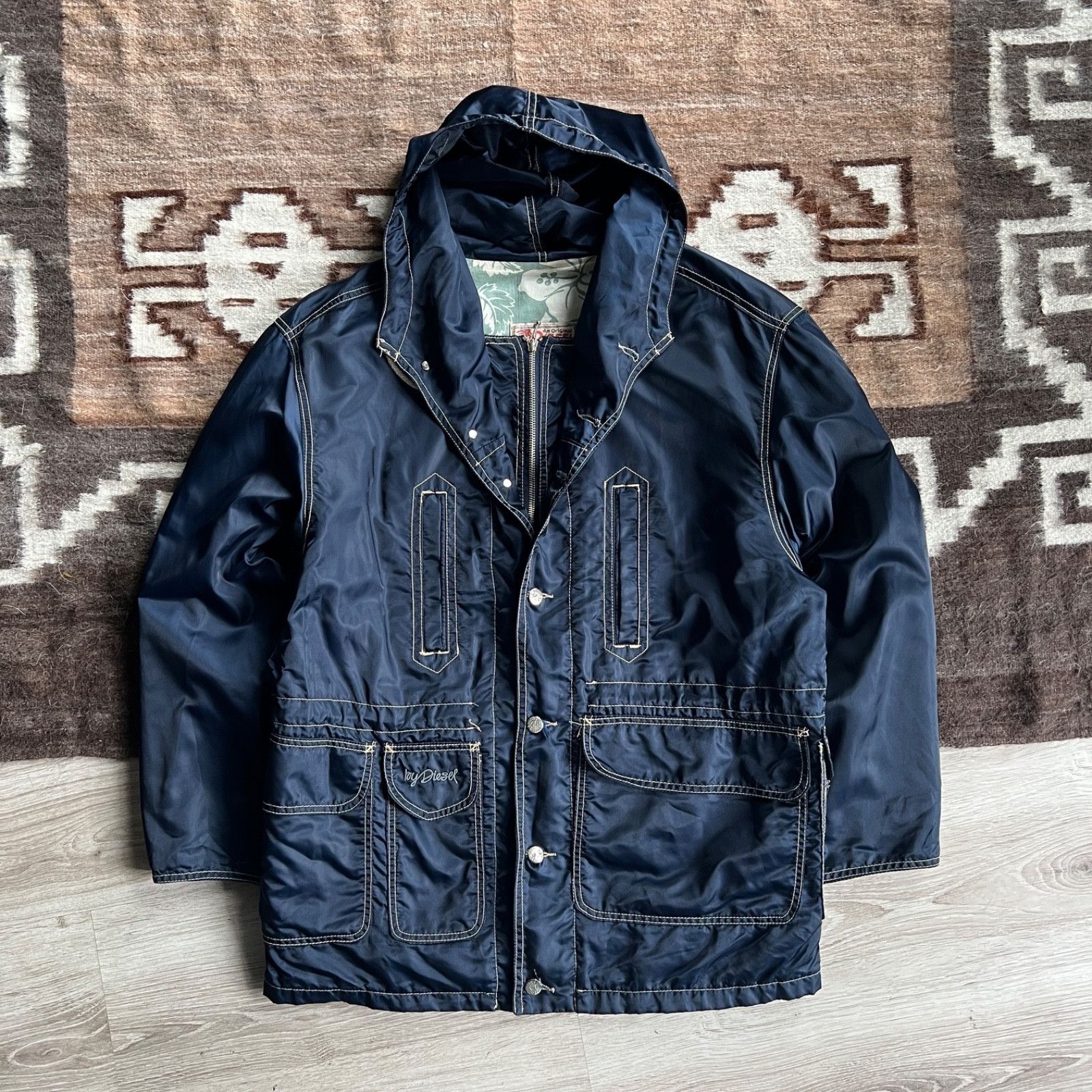 Diesel Diesel Vintage Waikiki Wonder Wear Navy Hooded Jacket Made i Size US L / EU 52-54 / 3 - 4 Thumbnail