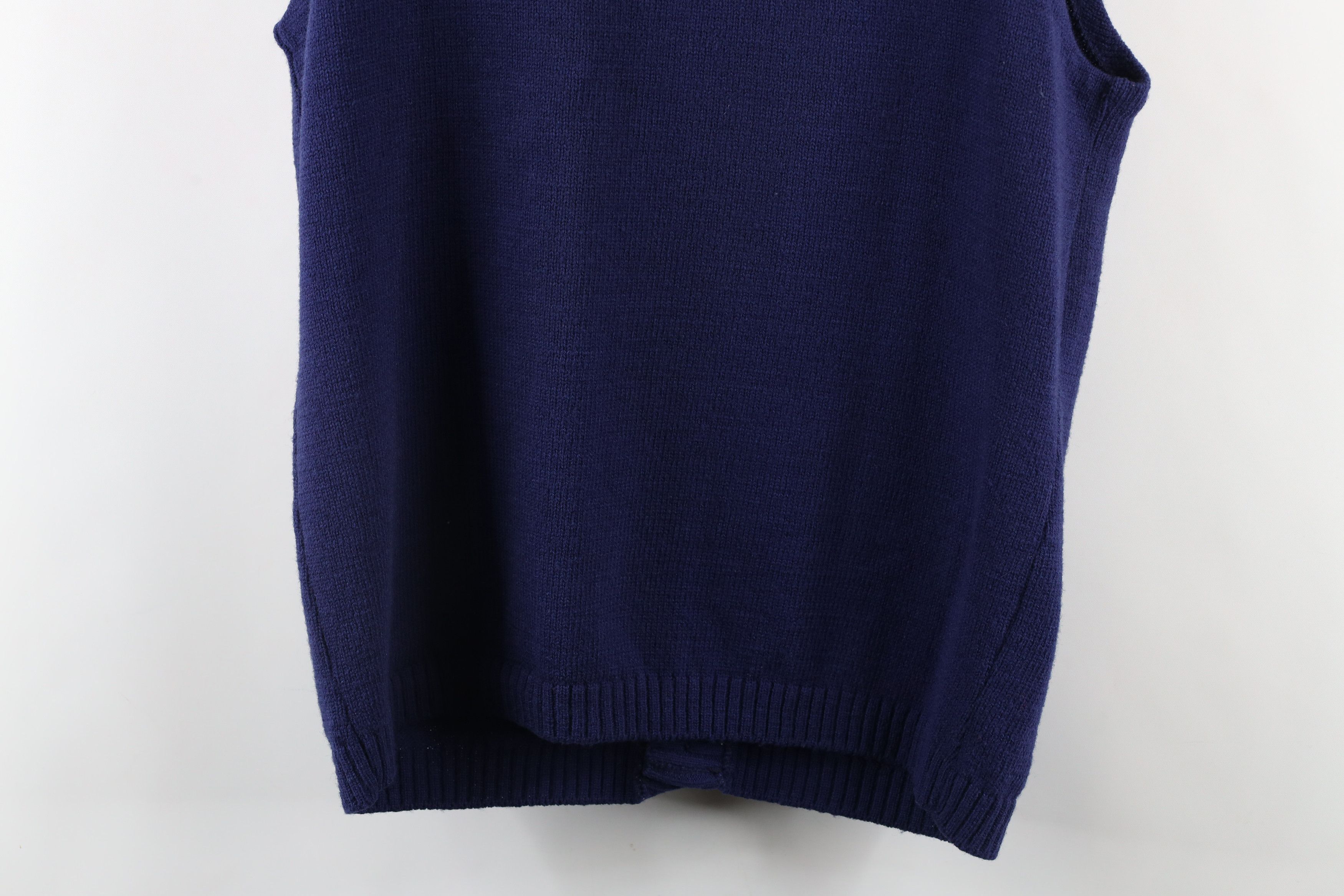 Vintage Vintage 60s 70s Streetwear Cardigan Sweater Vest Navy Blue Size US XL / EU 56 / 4 - 9 Thumbnail