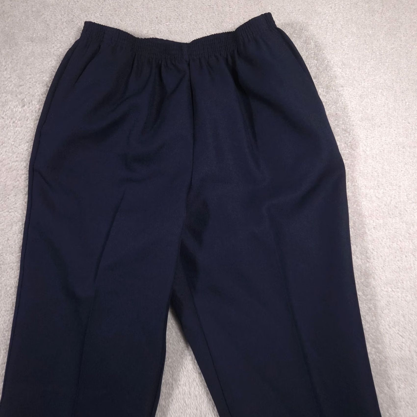 Vintage Alfred Dunner Pants Womens 10 Shor Blue Pull On Elastic Waist Straight Twill Size 32" / US 10 / IT 46 - 3 Thumbnail