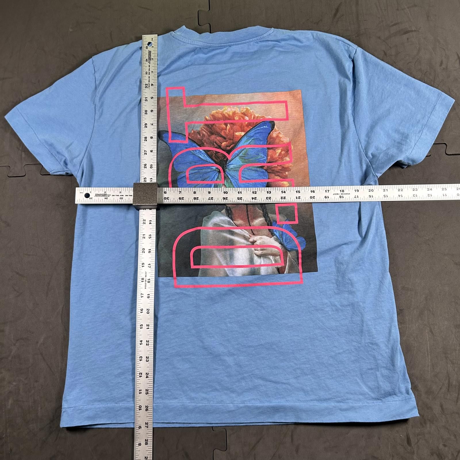 Other Men's Blue Graphic T-Shirt with Butterfly Design Size US L / EU 52-54 / 3 - 3 Thumbnail