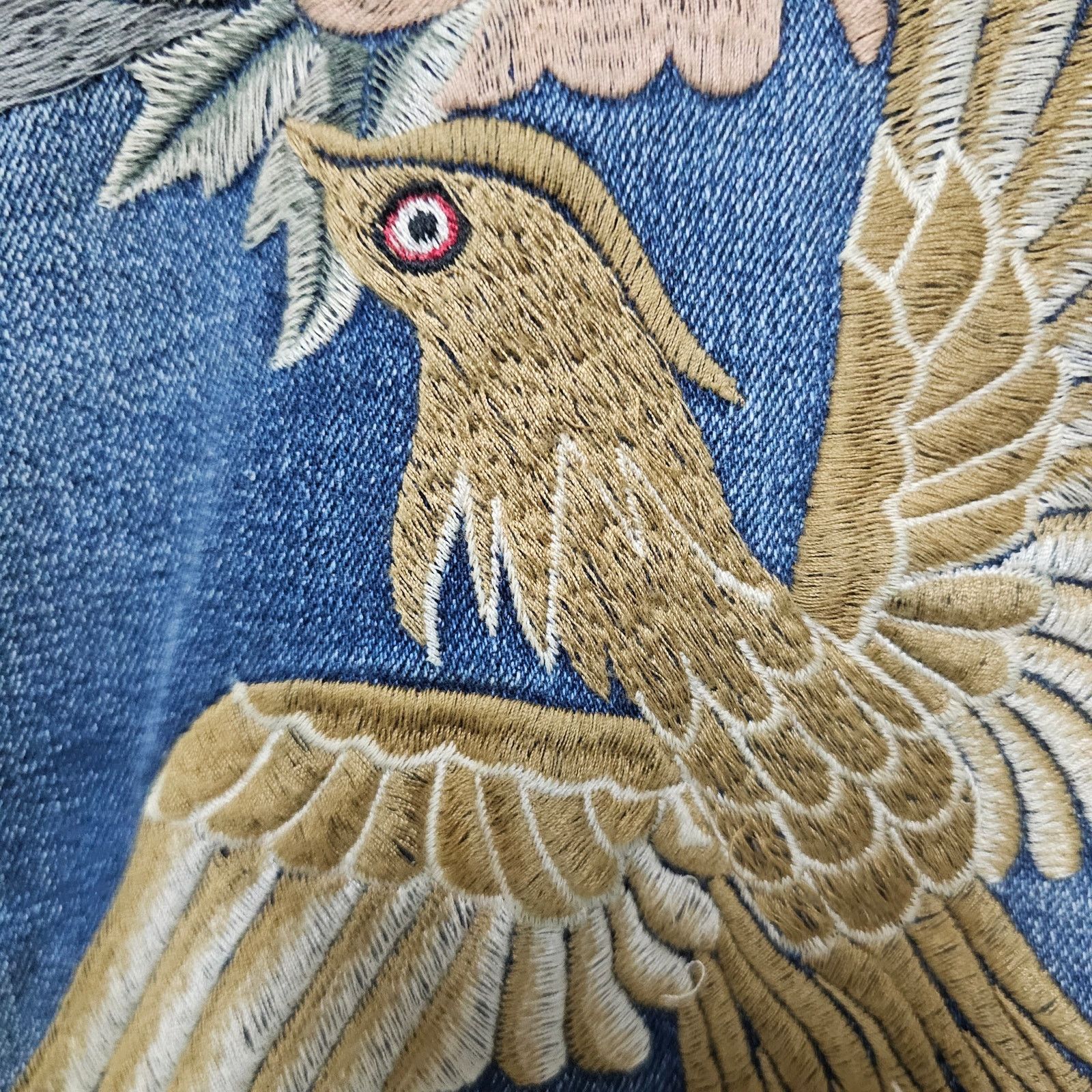 Mavi NWT MAVI Gold Denim Jacket "ROSE" Embroidery on Back Size S Size S / US 4 / IT 40 - 5 Thumbnail