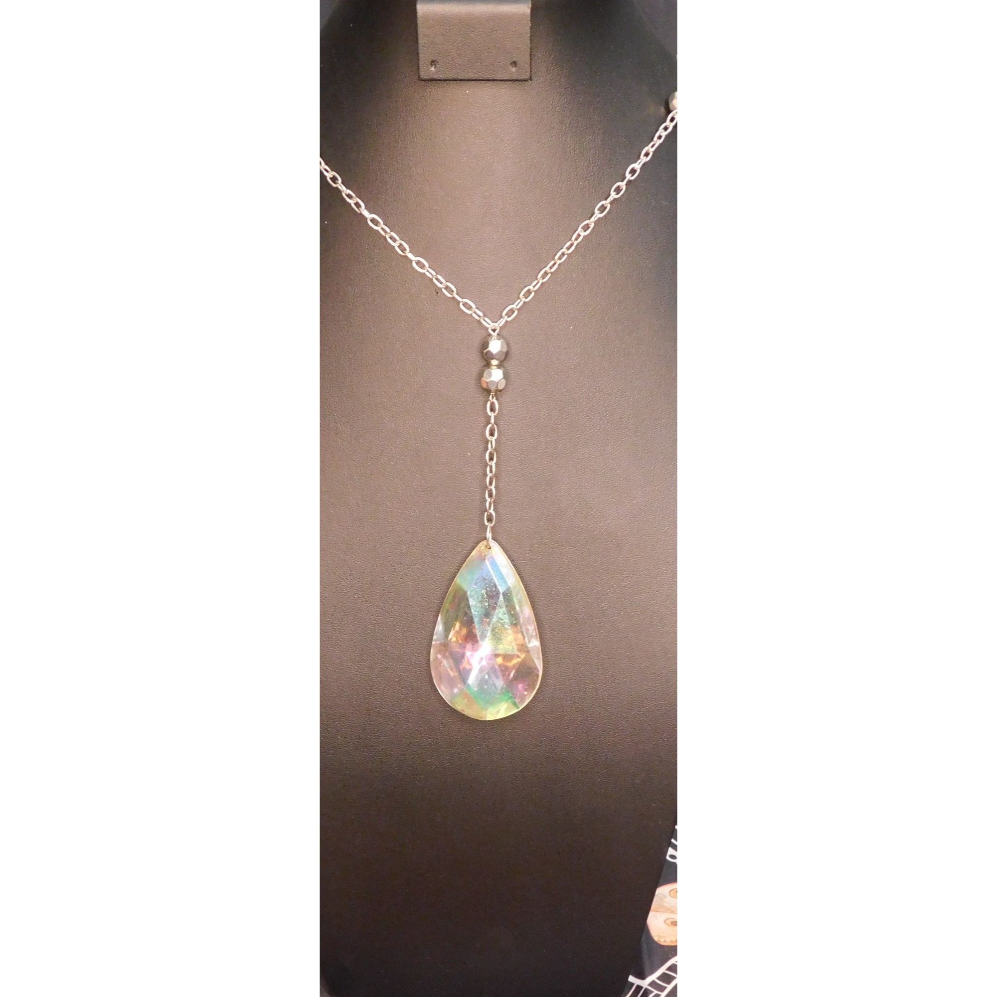 Other Vintage Fantasy Oversized Rainbow Teardrop Y Necklace Size ONE SIZE - 3 Thumbnail