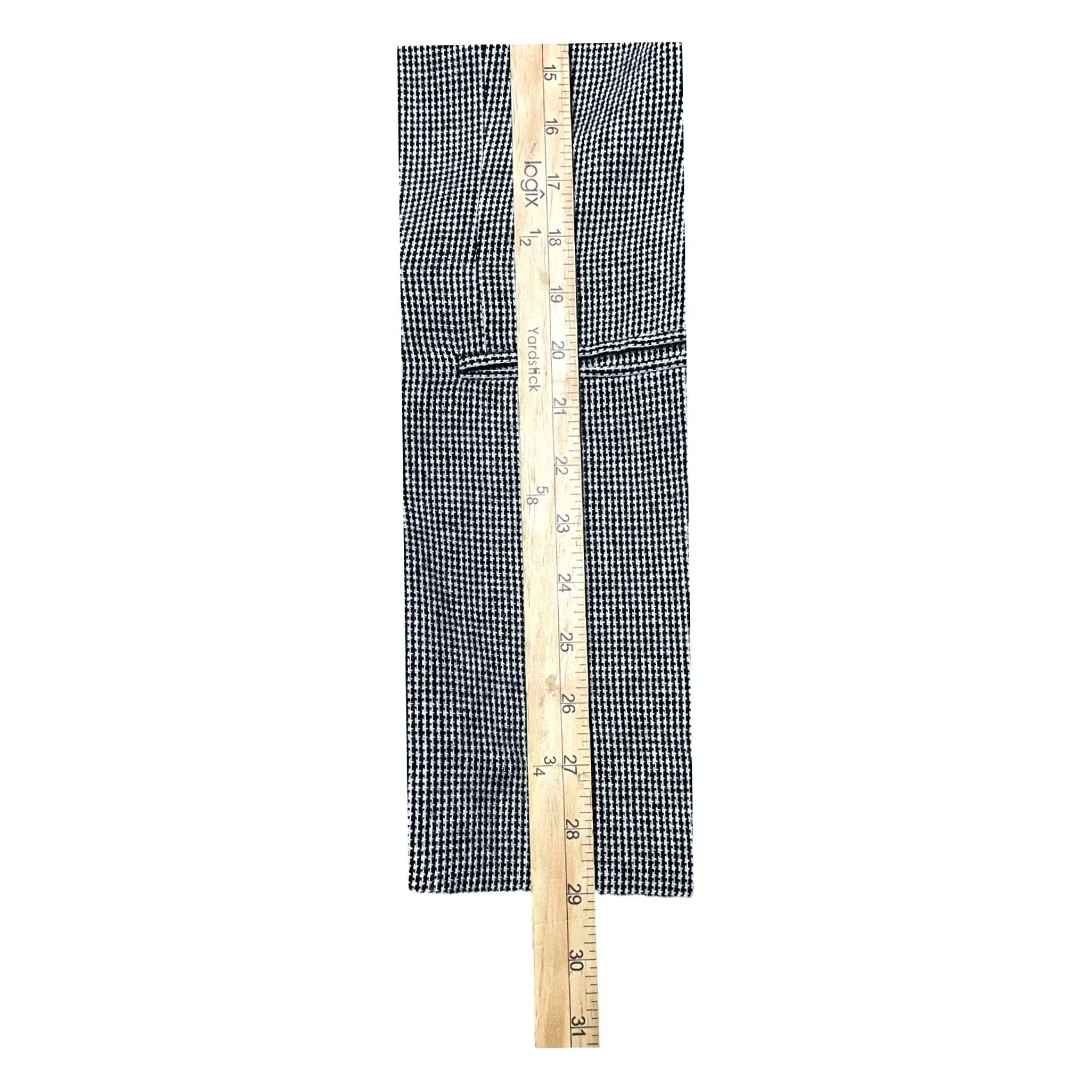 Evan Picone VINTAGE Evan-Picone Blazer Plaid Wool Blend Notch Lapel 2-Button Mid-Length Single-Breasted Black White Sz 6 Women’s USA Size M / US 6-8 / IT 42-44 - 7 Thumbnail