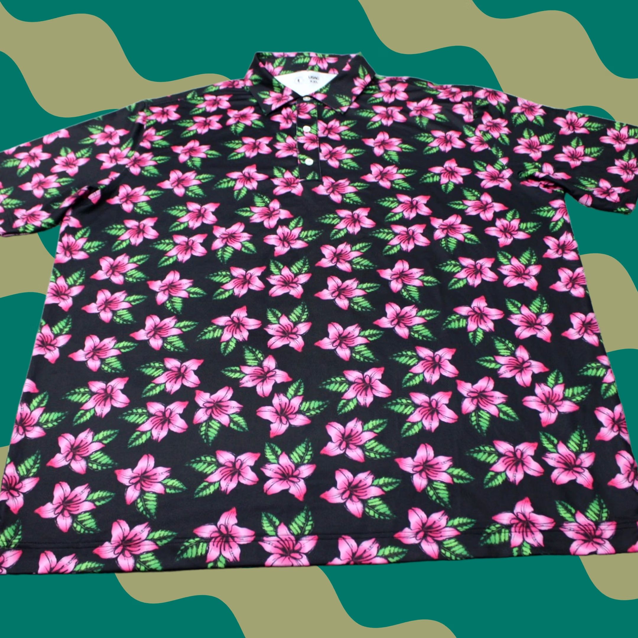Vintage USAG You Suck at Golf Polo Shirt Mens 2XL XXL Black Floral Short Sleeve Polo Shirt Polo Shirt Mens 2XL Brand You Suck at Golf Size US XXL / EU 58 / 5 - 1 Thumbnail