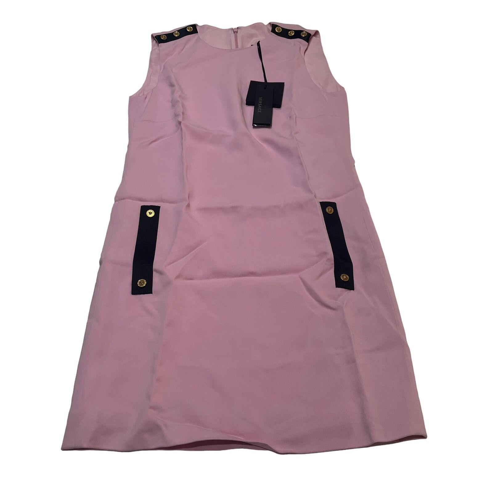 7-45 VERSACE Women's Dress Medusa Buttons Pink Size 36/ 2