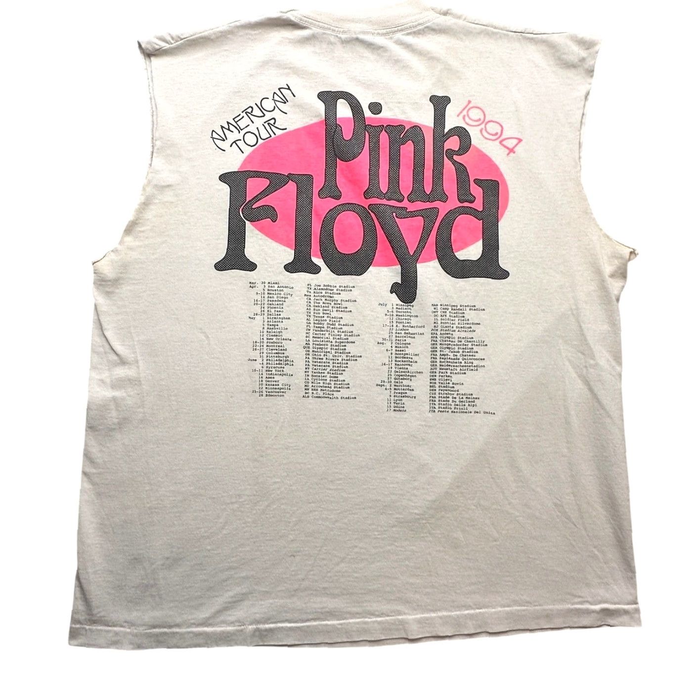 Vintage VINTAGE Pink Floyd T-Shirt Mens XL White Sleeveless Graphic 1994 American Tour 90s Girl? Mens Size US XL / EU 56 / 4 - 2 Thumbnail
