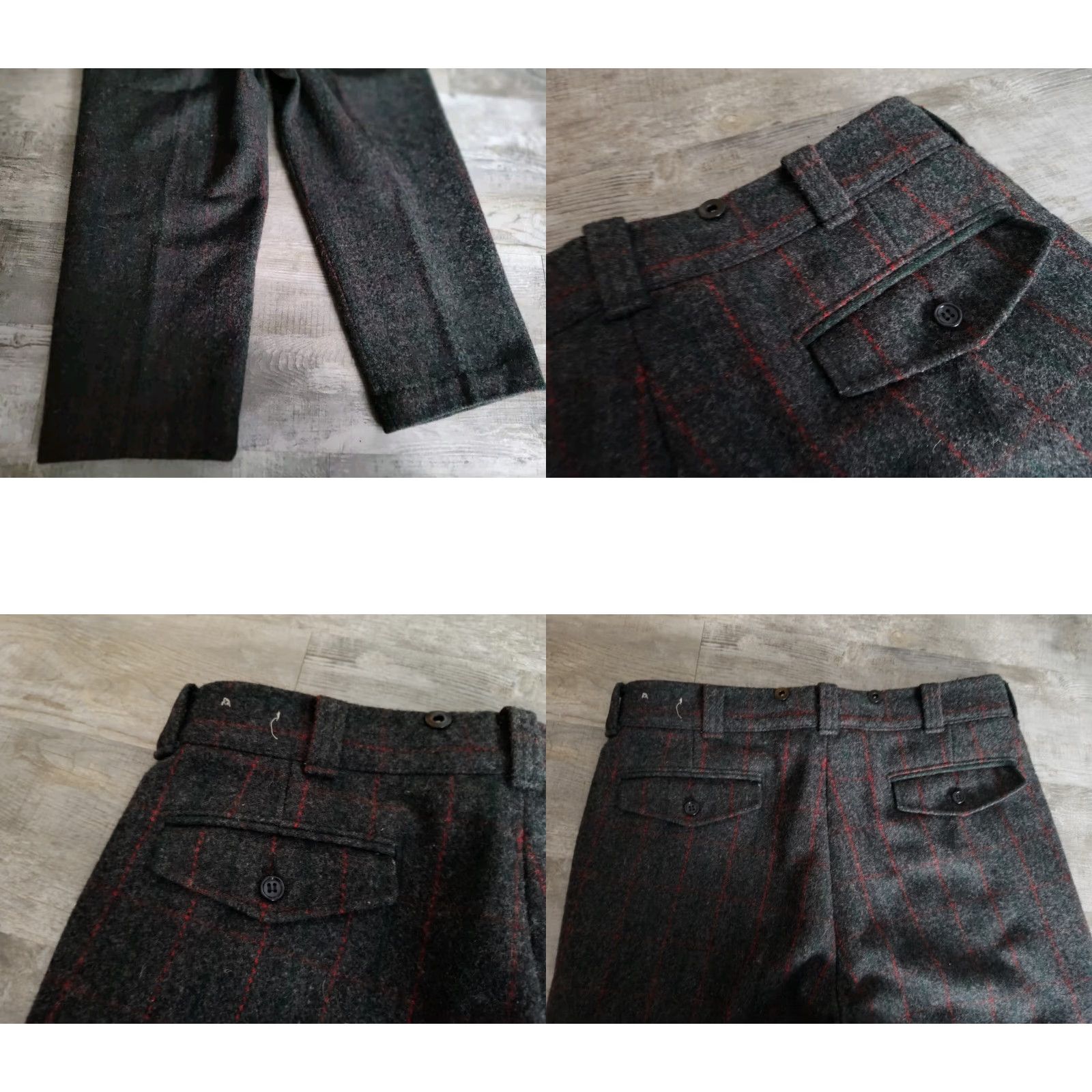 Vintage VTG Woolrich Malone Heavy Wool Hunting Pants Men 36x26 Gray Red Plaid USA Wool 90s Nature Workwear Size US 36 / EU 52 - 10 Thumbnail