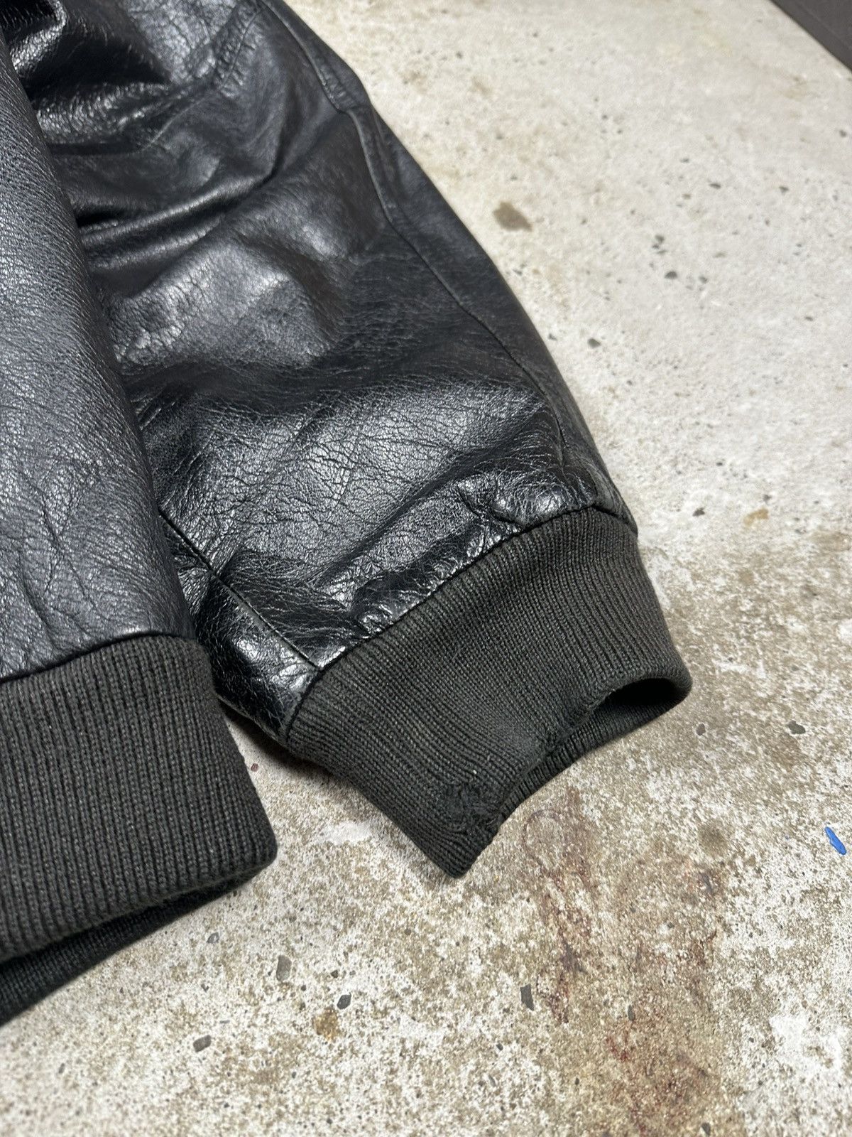 Genuine Leather × Vintage Vintage Y2K MA1 Leather Military Bomber Jacket Flyers Size US XL / EU 56 / 4 - 15 Thumbnail