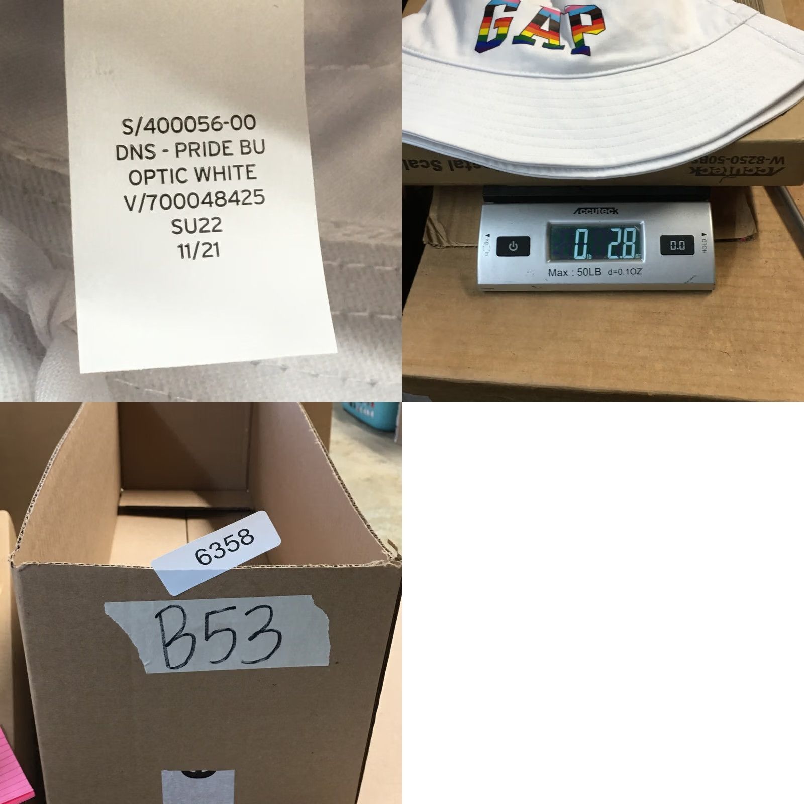 Gap GAP Pride Bucket Hat Womens One Size Optic White Cotton Rainbow Print Logo Cap Size ONE SIZE - 9 Thumbnail