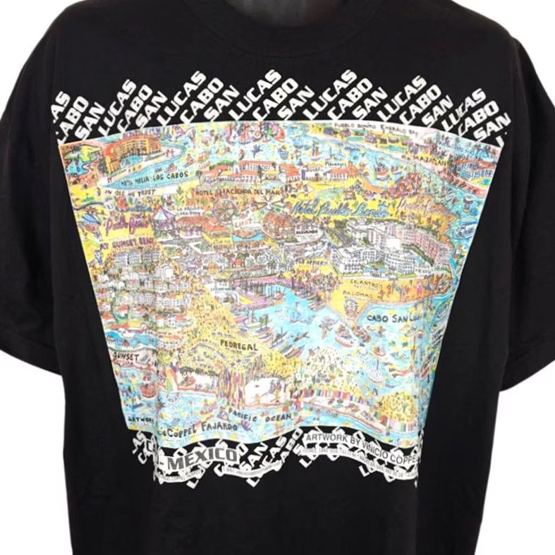 Hanes VINTAGE Hanes Cabo San Lucas T Shirt Mens XL Black 90s Travel Destination Tee Size US XL / EU 56 / 4 - 2 Thumbnail