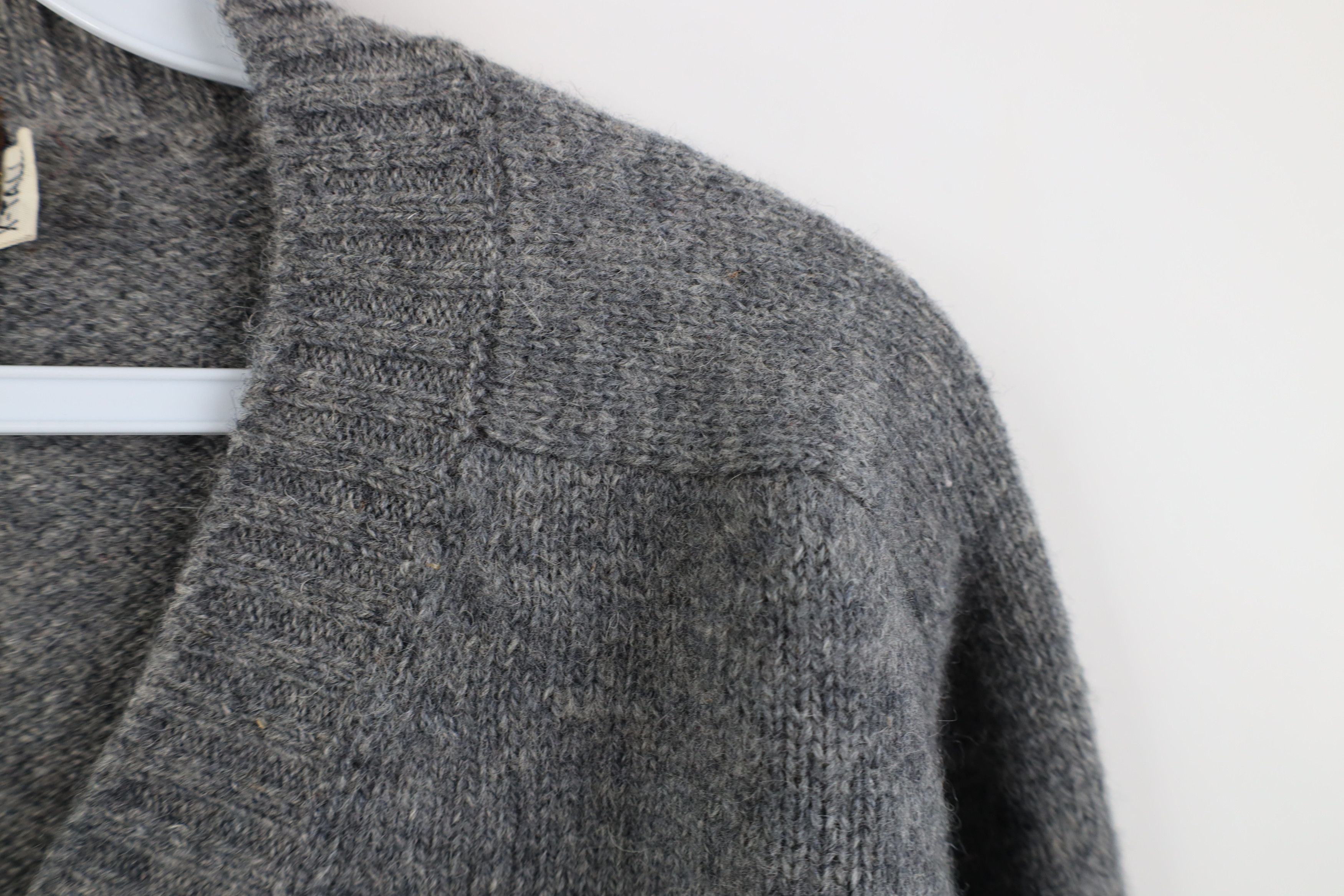 Vintage Vintage 70s Streetwear Wool Knit V-Neck Sweater Gray Size US XL / EU 56 / 4 - 5 Thumbnail