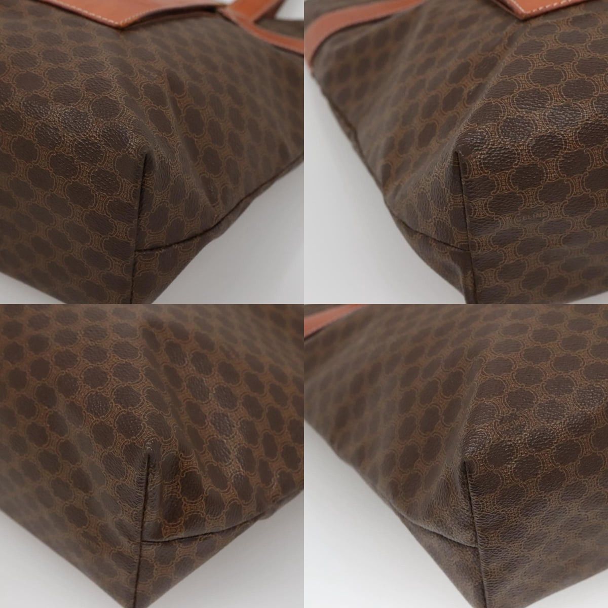 Celine CELINE Macadam Canvas Tote Bag Pvc Leather Brown Gold Size ONE SIZE - 10 Thumbnail