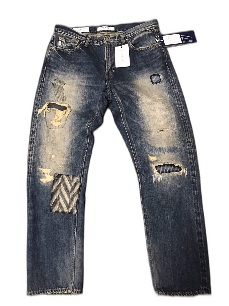 Kapital Fdmtl Denim Pants with Distressed Details Size US 32 / EU 48 - 1 Thumbnail