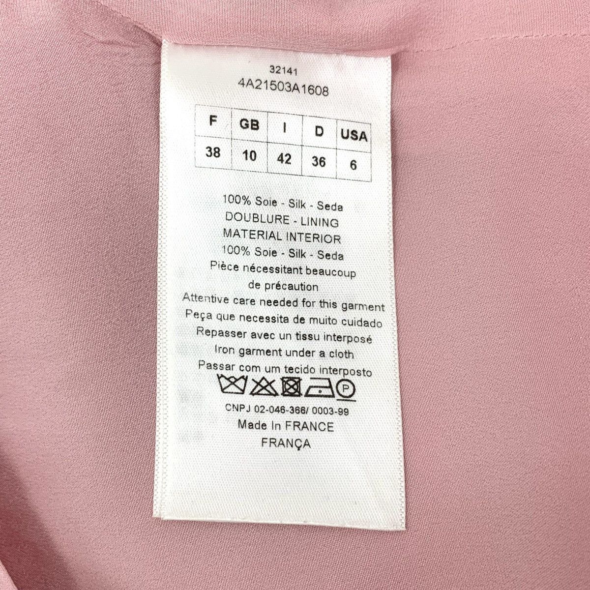 Dior Christian Dior Pink Silk Short Sleeve Dress K26WX Size S / US 4 / IT 40 - 6 Thumbnail