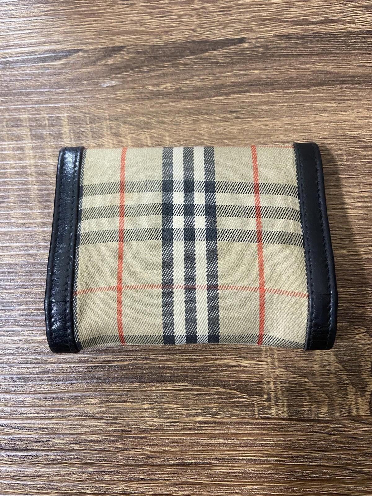 Burberry Vintage Burberrys Nova Check black leather trifold wallet Size ONE SIZE - 3 Thumbnail