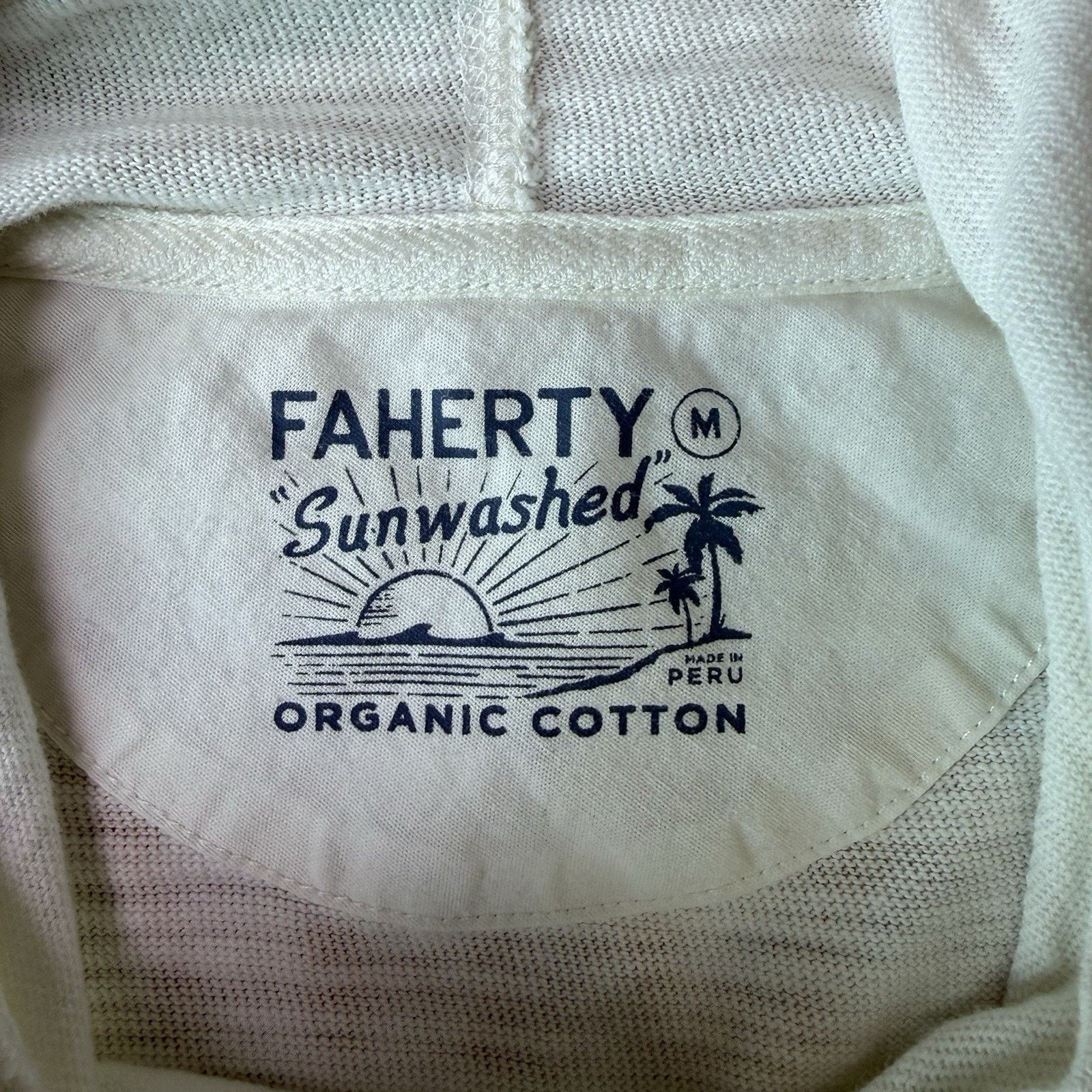 Faherty Faherty Sunwashed Sunray Organic Hoodie Medium White Cotton Size US M / EU 48-50 / 2 - 7 Thumbnail