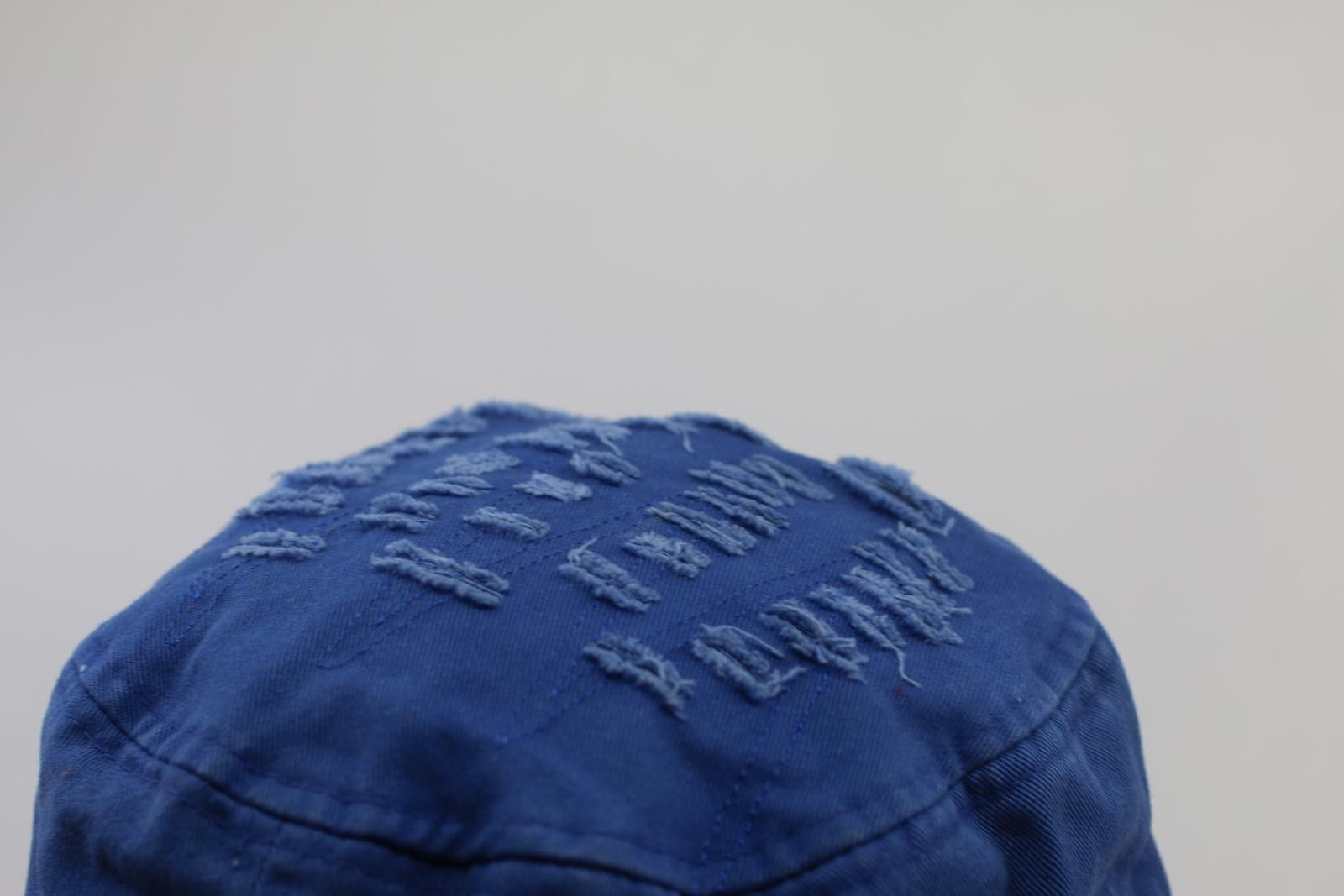 Point Zero Vintage Cuba Blue Military Style Cap Distressed Adjustable Size ONE SIZE - 4 Thumbnail