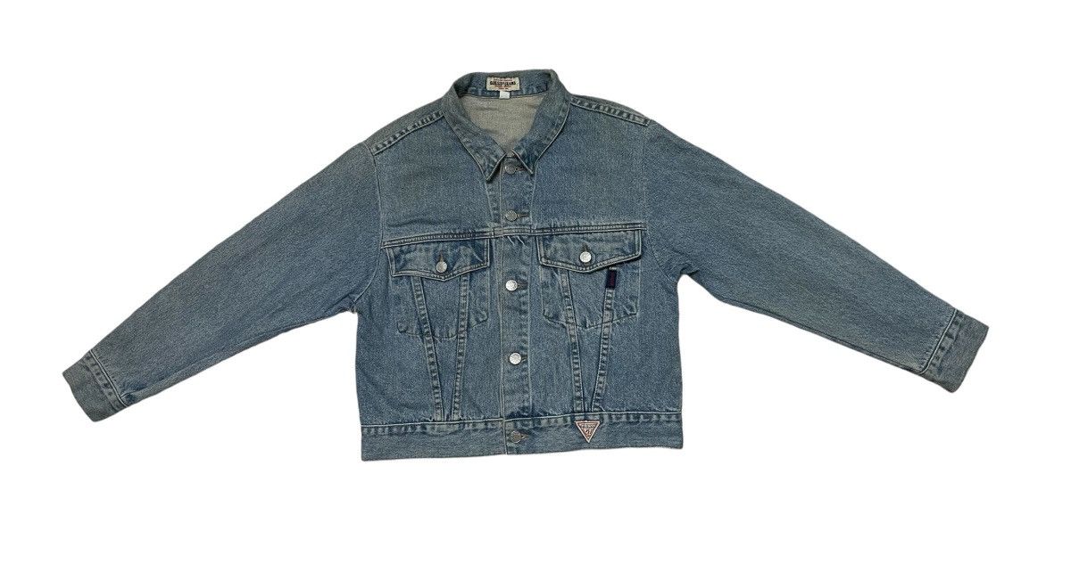 Guess 90s GUESS DENIM TRUCKER JACKET RARE DESIGN Size S / US 4 / IT 40 - 1 Thumbnail