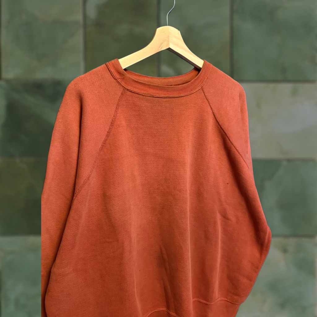 Vintage VINTAGE Orange Cotton Sweatshirt Men XL Pullover 60’s Freedom Stitch Size US XL / EU 56 / 4 - 1 Thumbnail