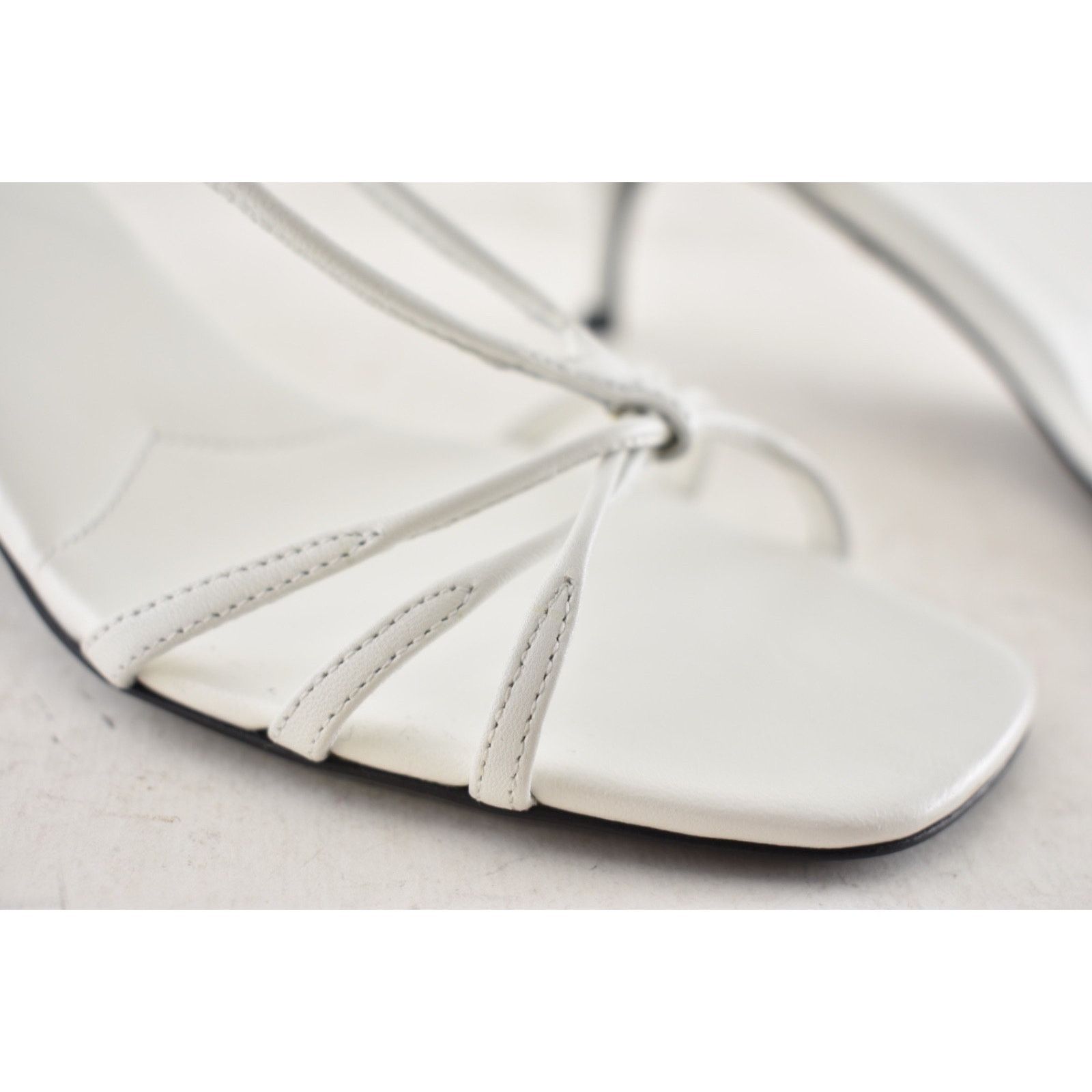 Prada Prada White Leather Strappy Kitten Heel Sandal Mule 40 Size US 10 / IT 40 - 8 Thumbnail