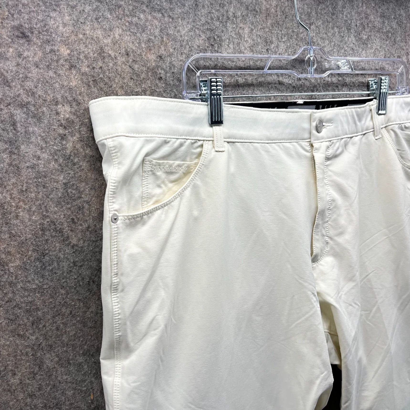 Nike Nike Pants Slim Chino Mens 40x32 Flat Front Dri-Fit Nylon Ivory White Athletic Casual Workwear Size US 40 / EU 56 - 6 Thumbnail