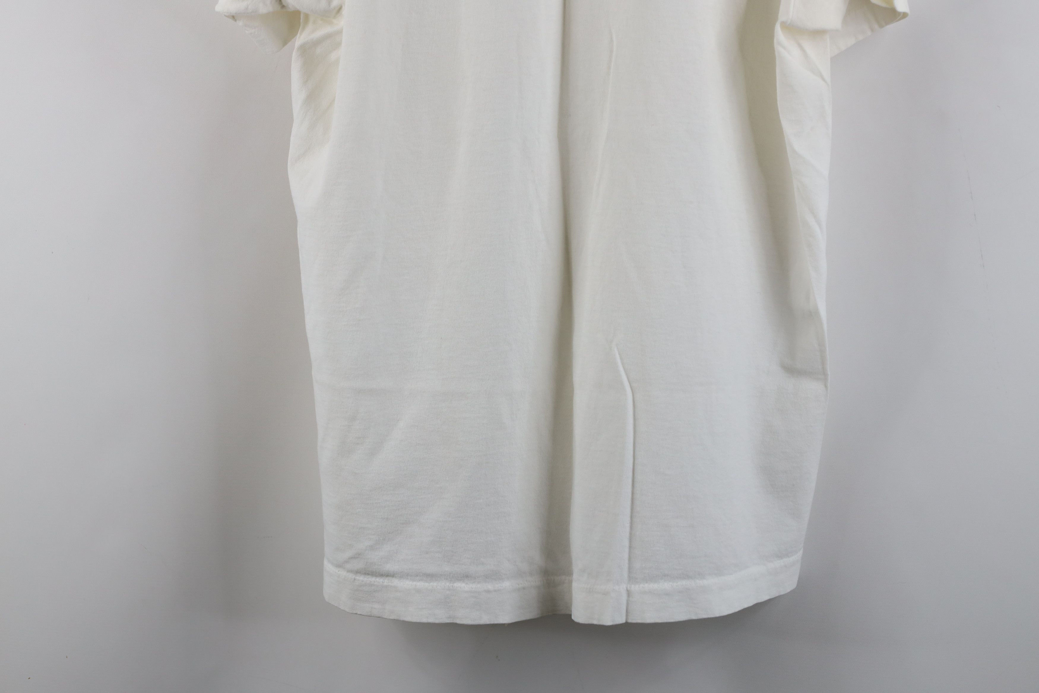 Vintage Vintage 70s Streetwear Blank Cotton V-Neck T-Shirt White USA Size US XL / EU 56 / 4 - 12 Thumbnail