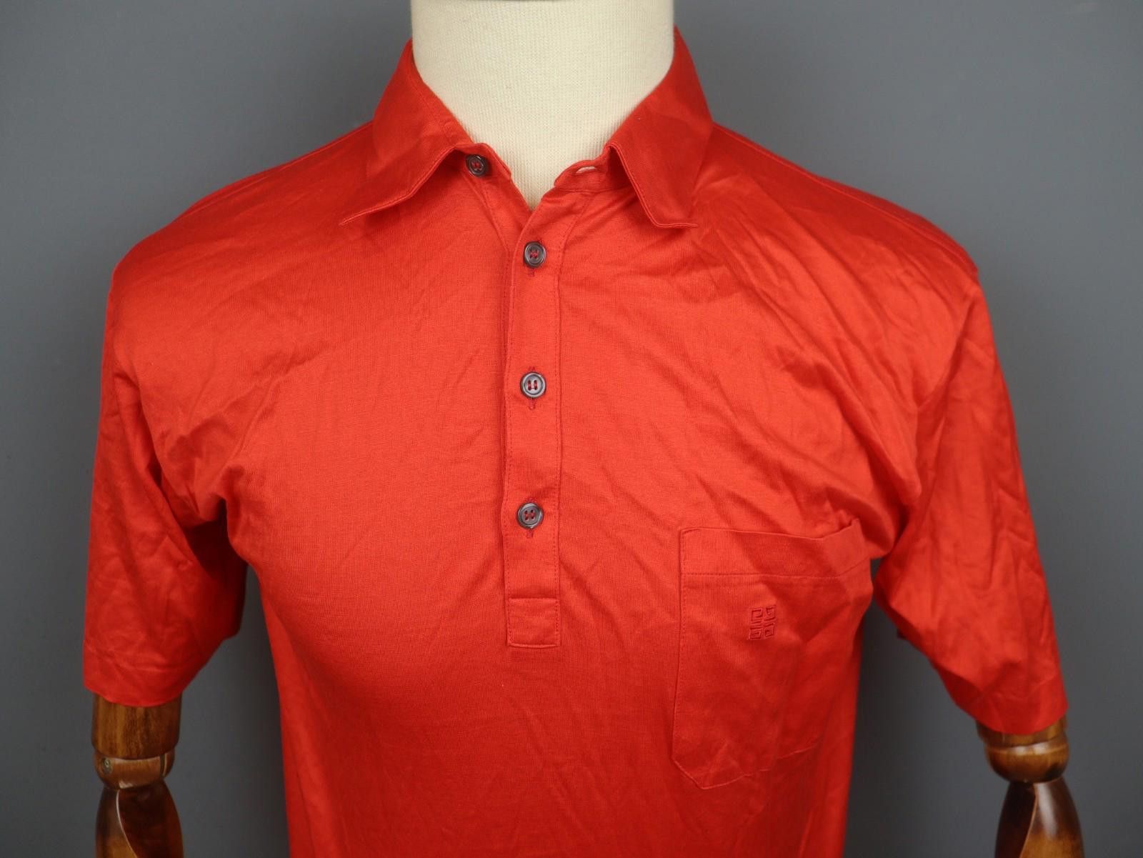 Givenchy Givenchy Red Cotton Collared Popover Polo Shirt Size L Size US L / EU 52-54 / 3 - 2 Thumbnail