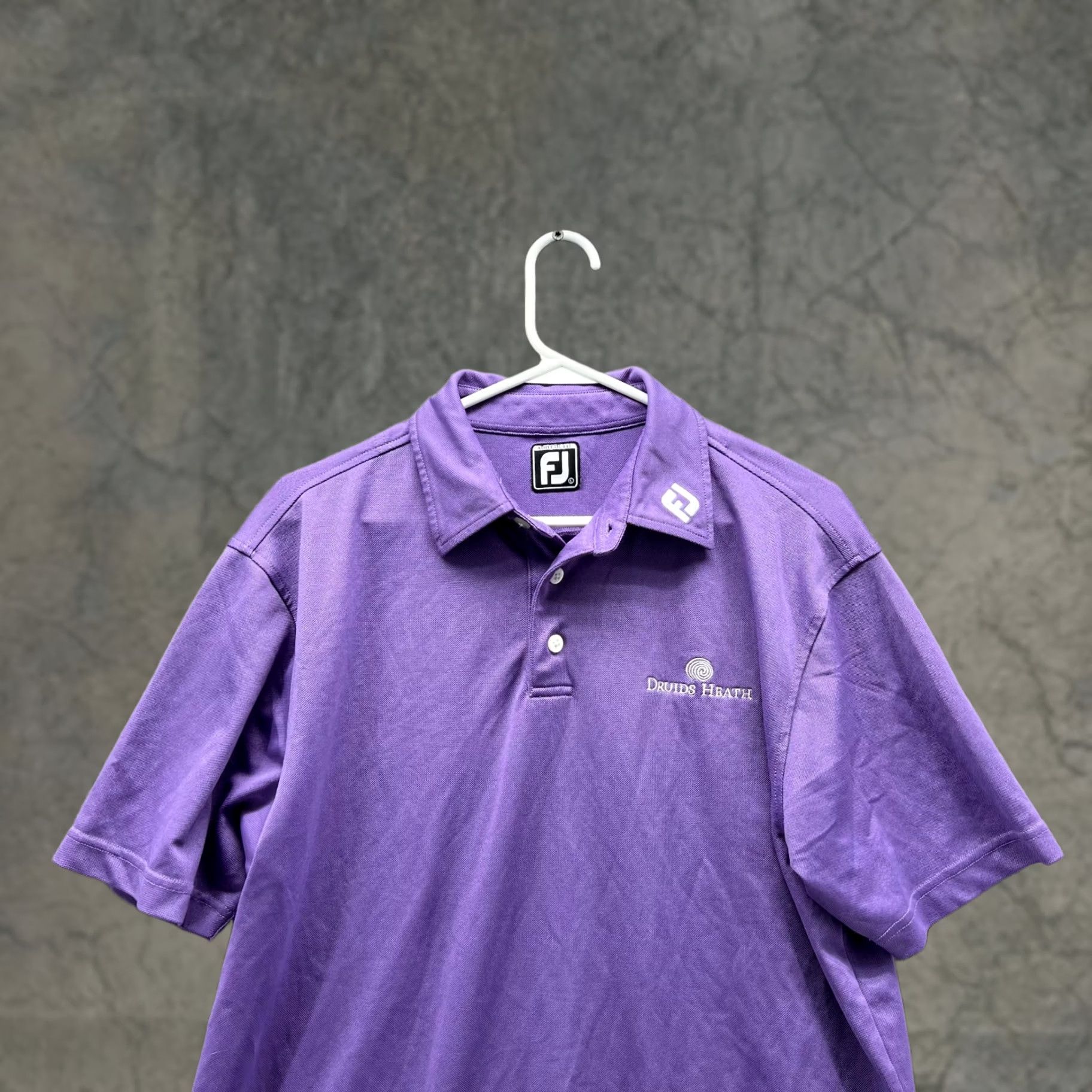 Footjoy FootJoy Polo Shirt Men L Purple Academy Solid Short Sleeve Button Collared Blended Polyester Golf Shirt Size US L / EU 52-54 / 3 - 1 Thumbnail