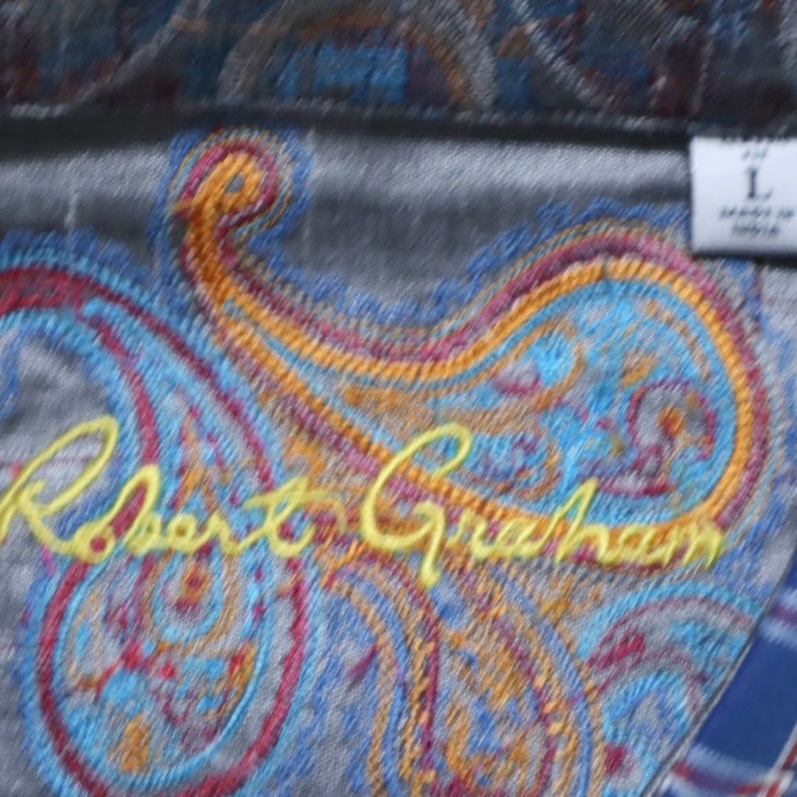 Robert Graham Robert Graham Waterford Flip Cuff Cotton Gingham Shirt Blue Mens L Size US L / EU 52-54 / 3 - 6 Thumbnail