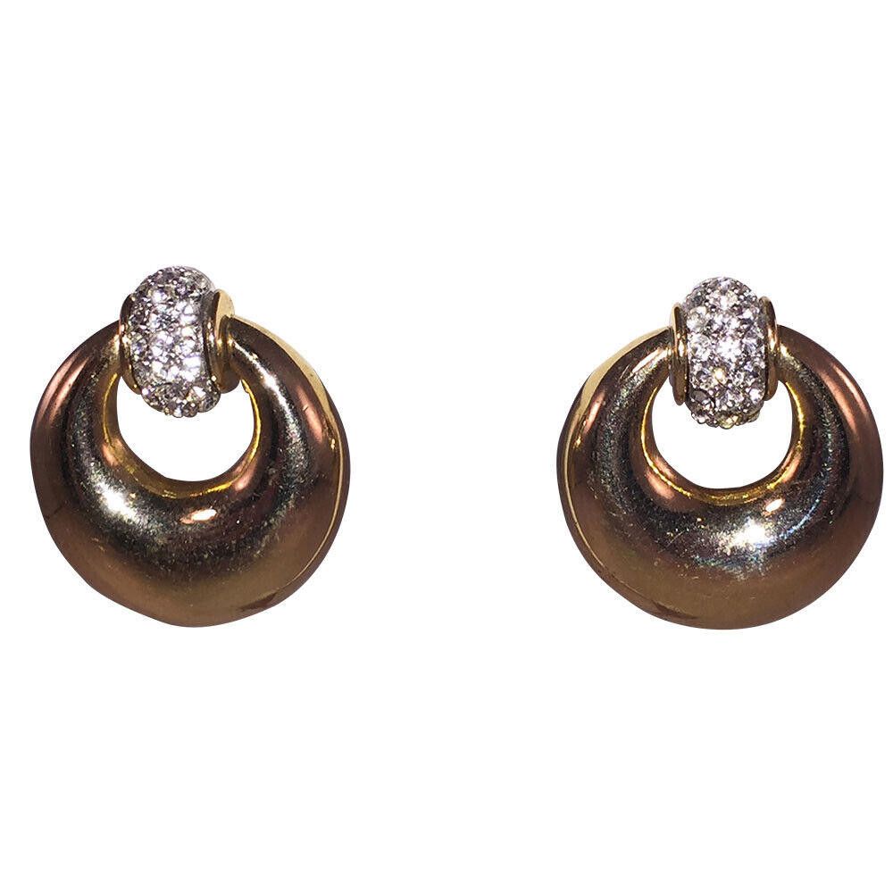 Givenchy Givenchy Rhinestone Dangle Hoop Earrings Size ONE SIZE - 1 Thumbnail