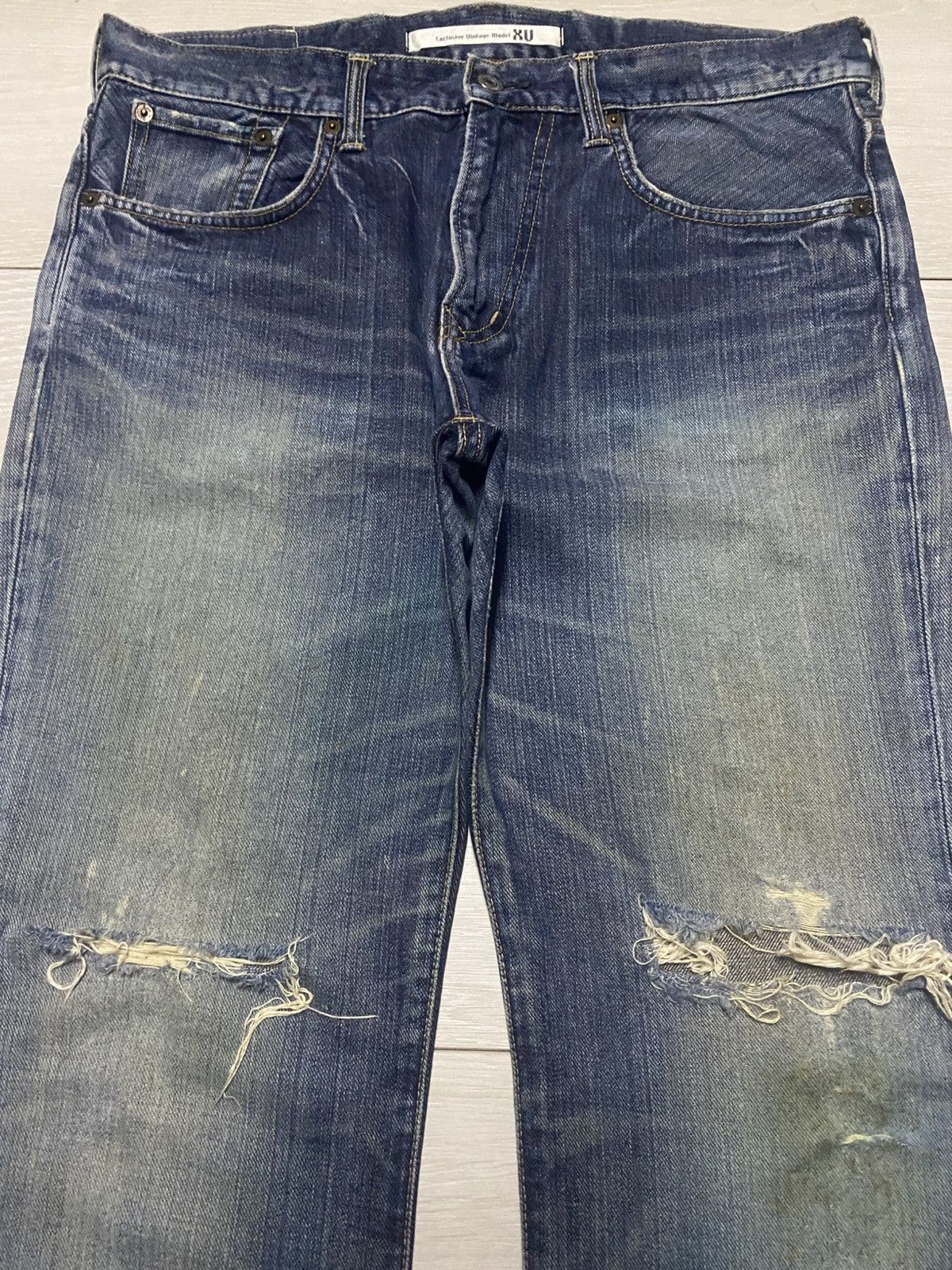 Edwin Edwin 401 XV Mud Wash Splatter Distressed Flare Jeans Size US 34 / EU 50 - 3 Thumbnail