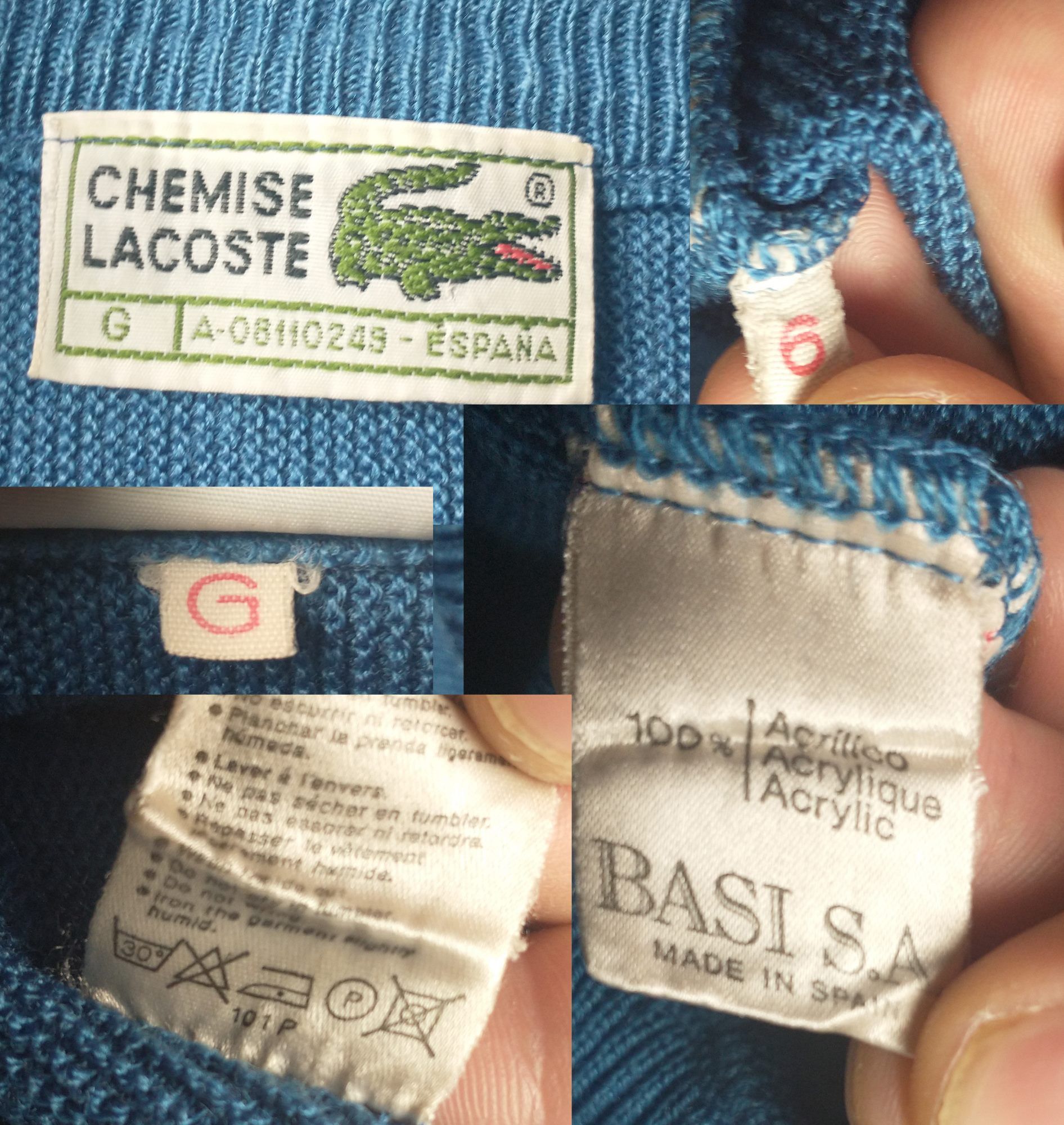 Lacoste Vintage Chemise Lacoste Cardigan Size 6 G Blue Sweater Knit Size US L / EU 52-54 / 3 - 4 Thumbnail
