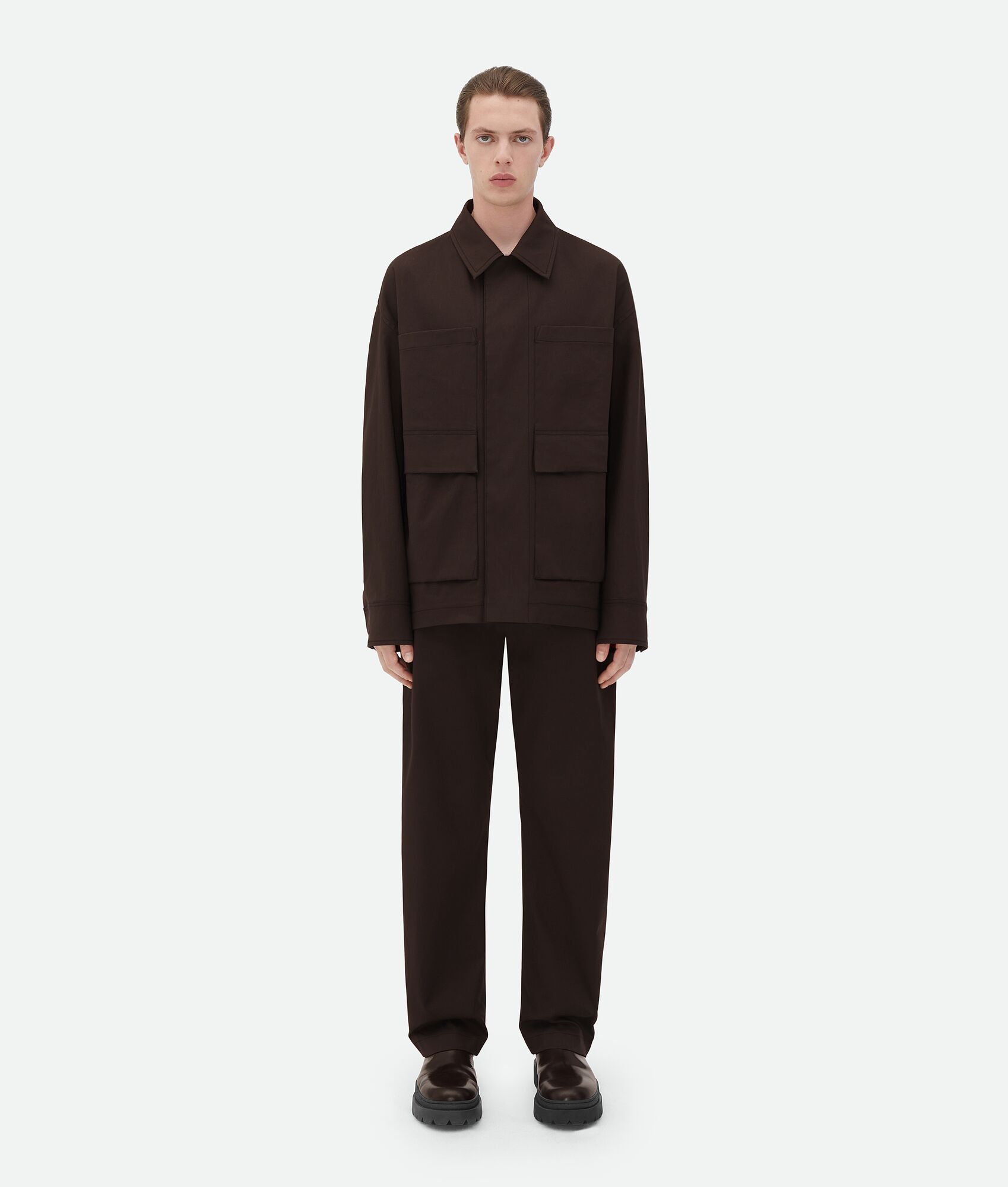 Bottega Veneta o1bcso1str0925 Bicolor Stretch Cotton Parka in Fondant Size US L / EU 52-54 / 3 - 1 Thumbnail