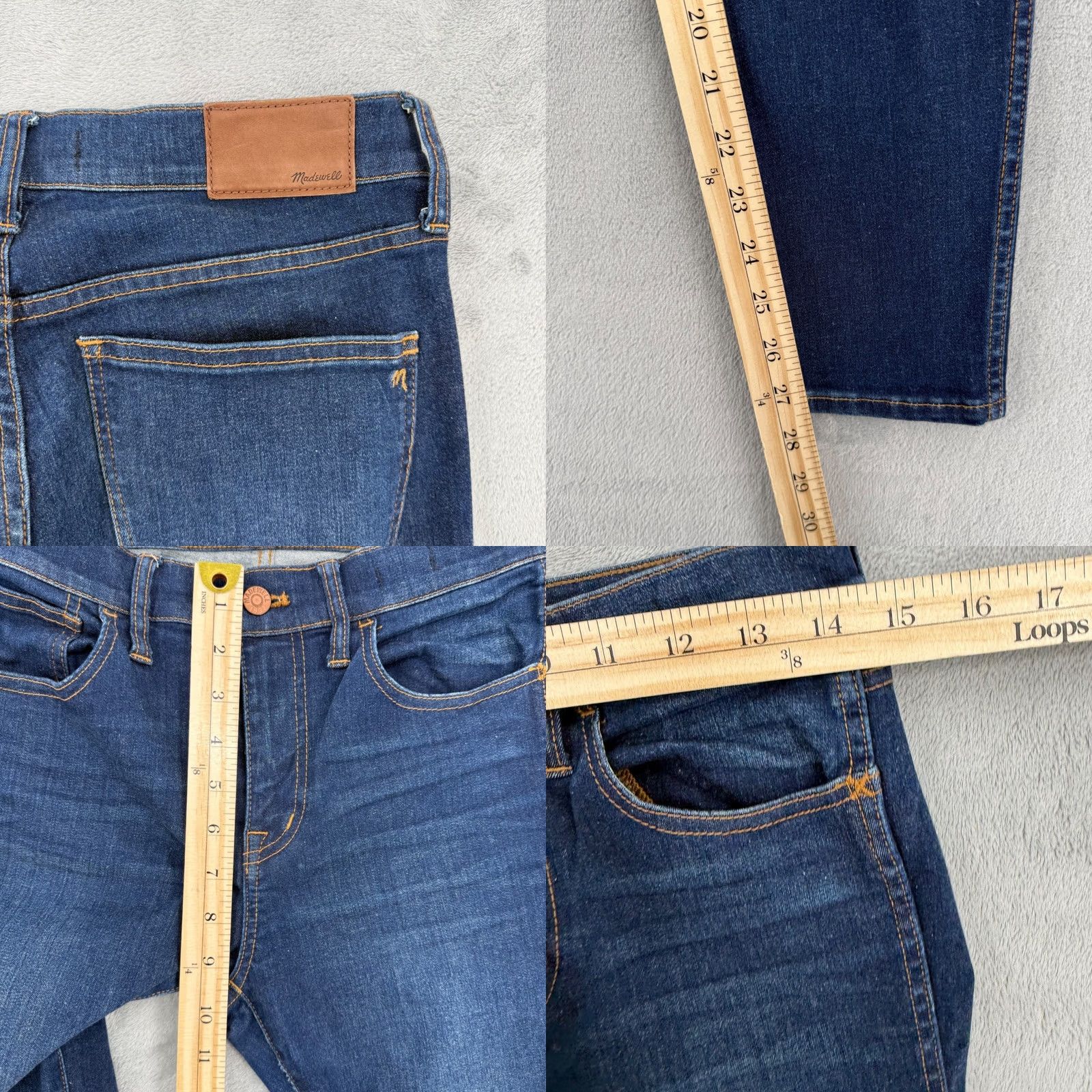 Madewell Madewell High Riser Skinny Jeans Dark Indigo Blue Stretch Denim Women's Size 28 Size 28" / US 6 / IT 42 - 9 Thumbnail
