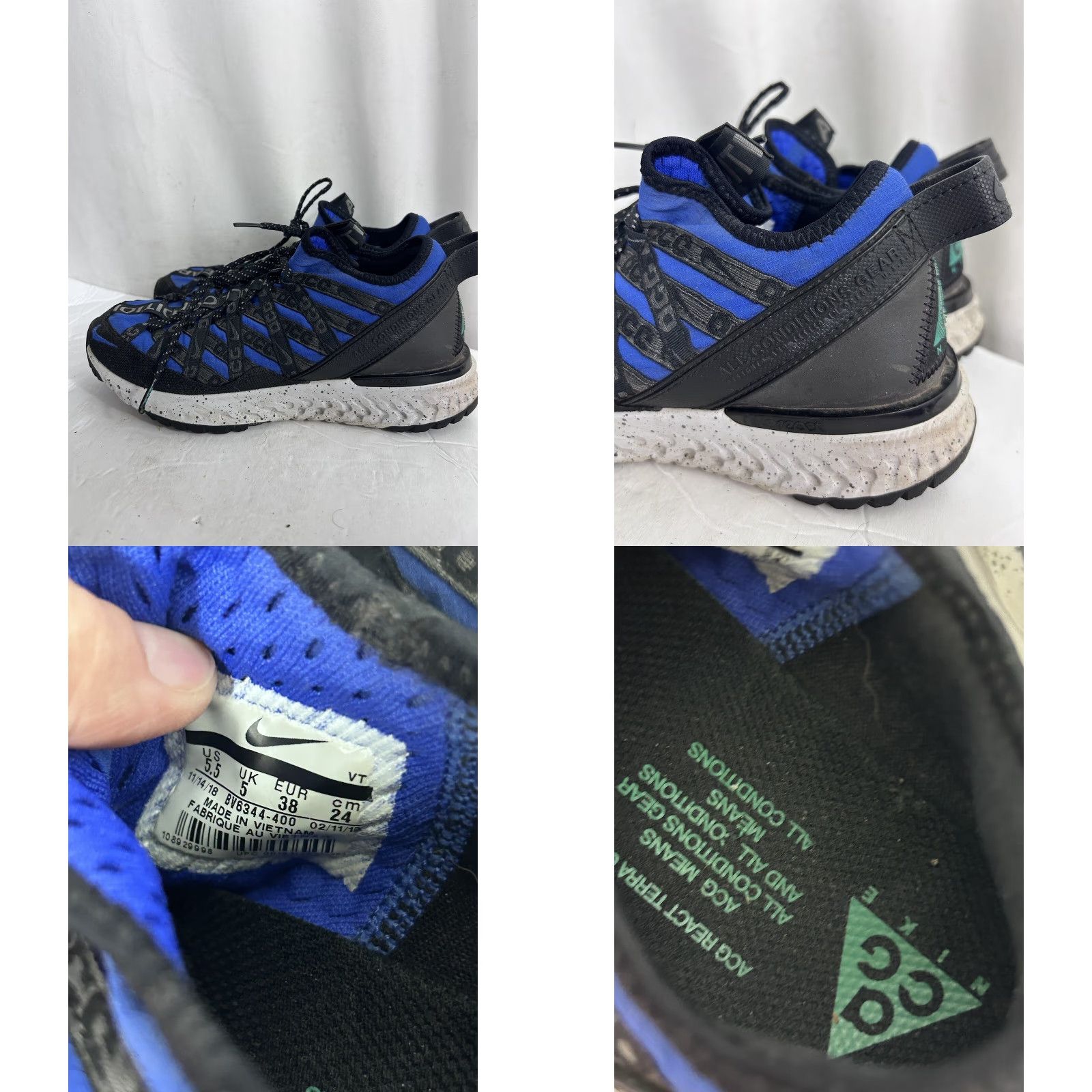 Nike Nike ACG React Terra Gobe Shoe Low Top Men US 5.5 Royal Blue Green BV6344-400 2018 2019 Trail Runner Nike Size US 5 / EU 37 - 8 Thumbnail