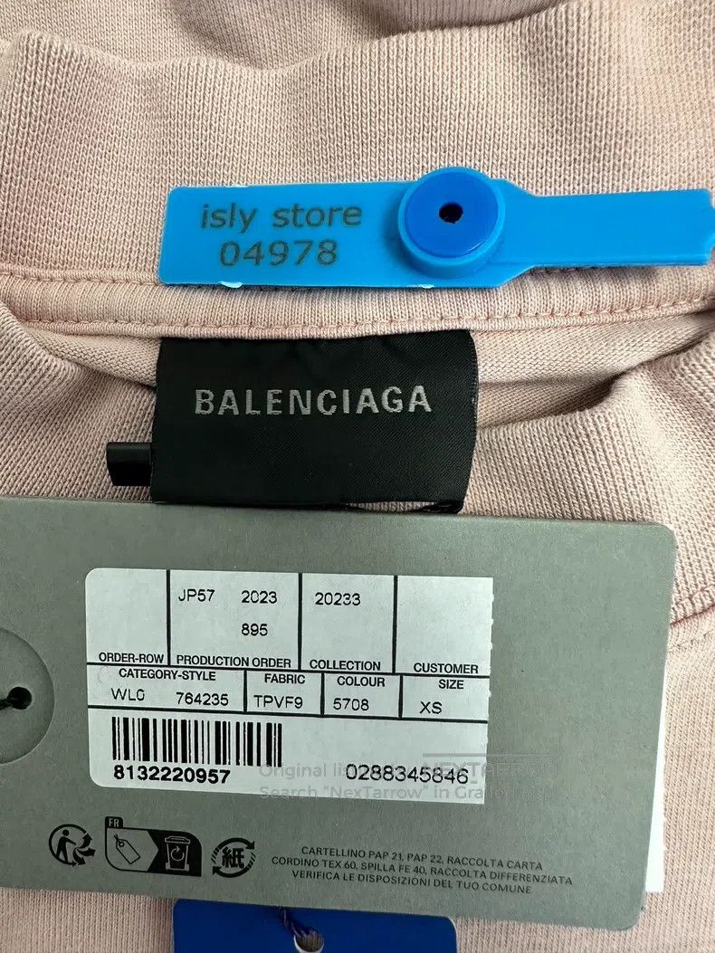 Balenciaga Balenciaga Printed Round Neck Short Sleeve T-Shirt Pink Size US XS / EU 42 / 0 - 4 Thumbnail