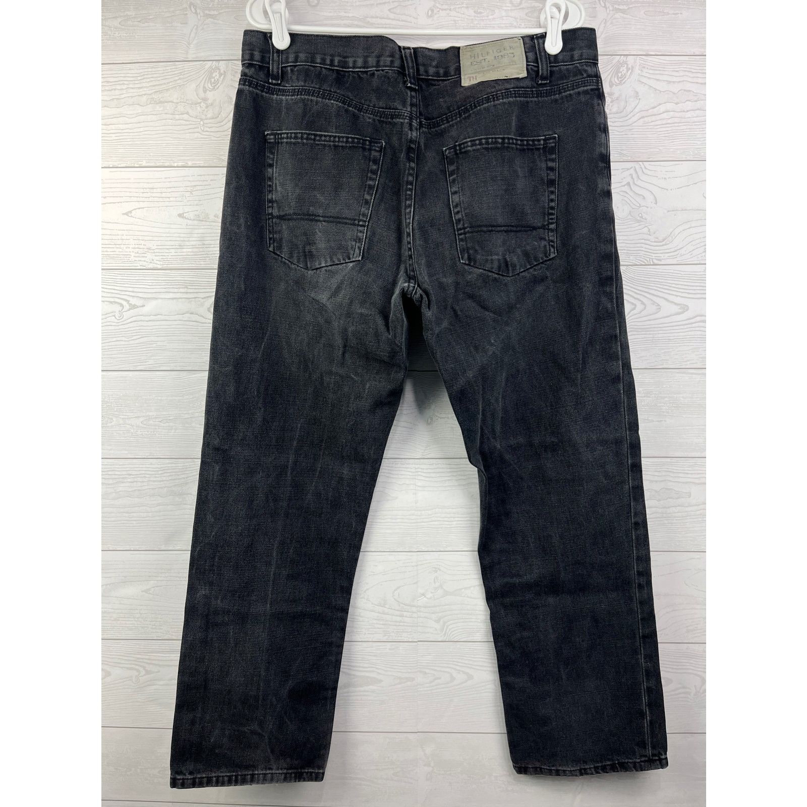 Tommy Hilfiger Tommy Hilfiger Custom Straight Black Jeans 34x30 Faded Denim Size US 34 / EU 50 - 4 Thumbnail