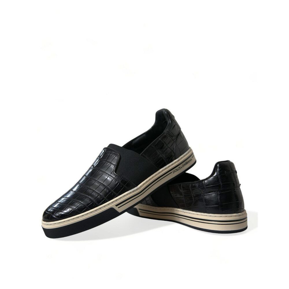 Dolce & Gabbana Dolce & Gabbana Elegant Crocodile Leather Low-Top Sneakers Size US 7 / EU 40 - 8 Thumbnail