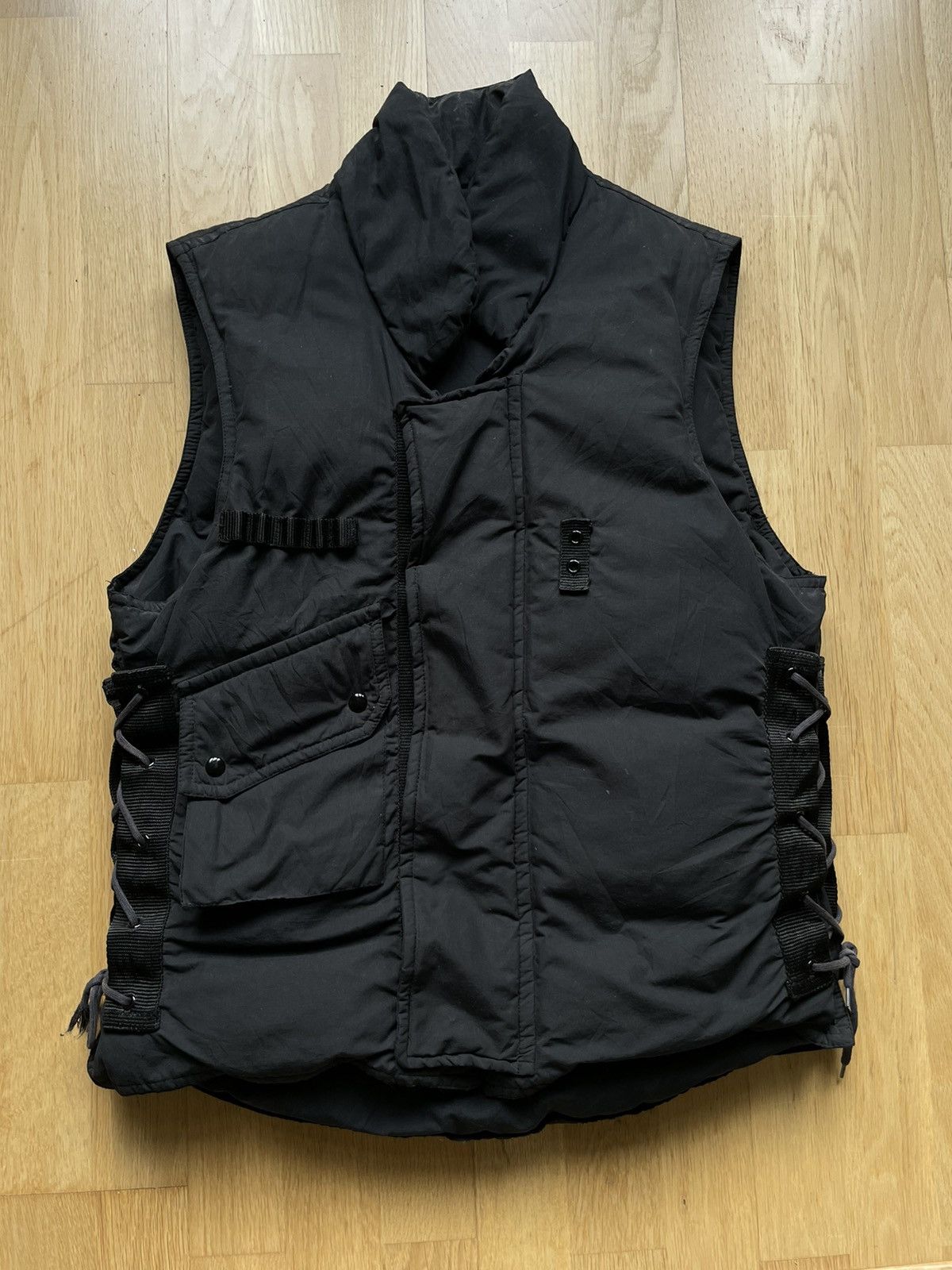 image of Helmut Lang Vest Goose Down 1999 Aw Archive in Black, Men's (Size Small)