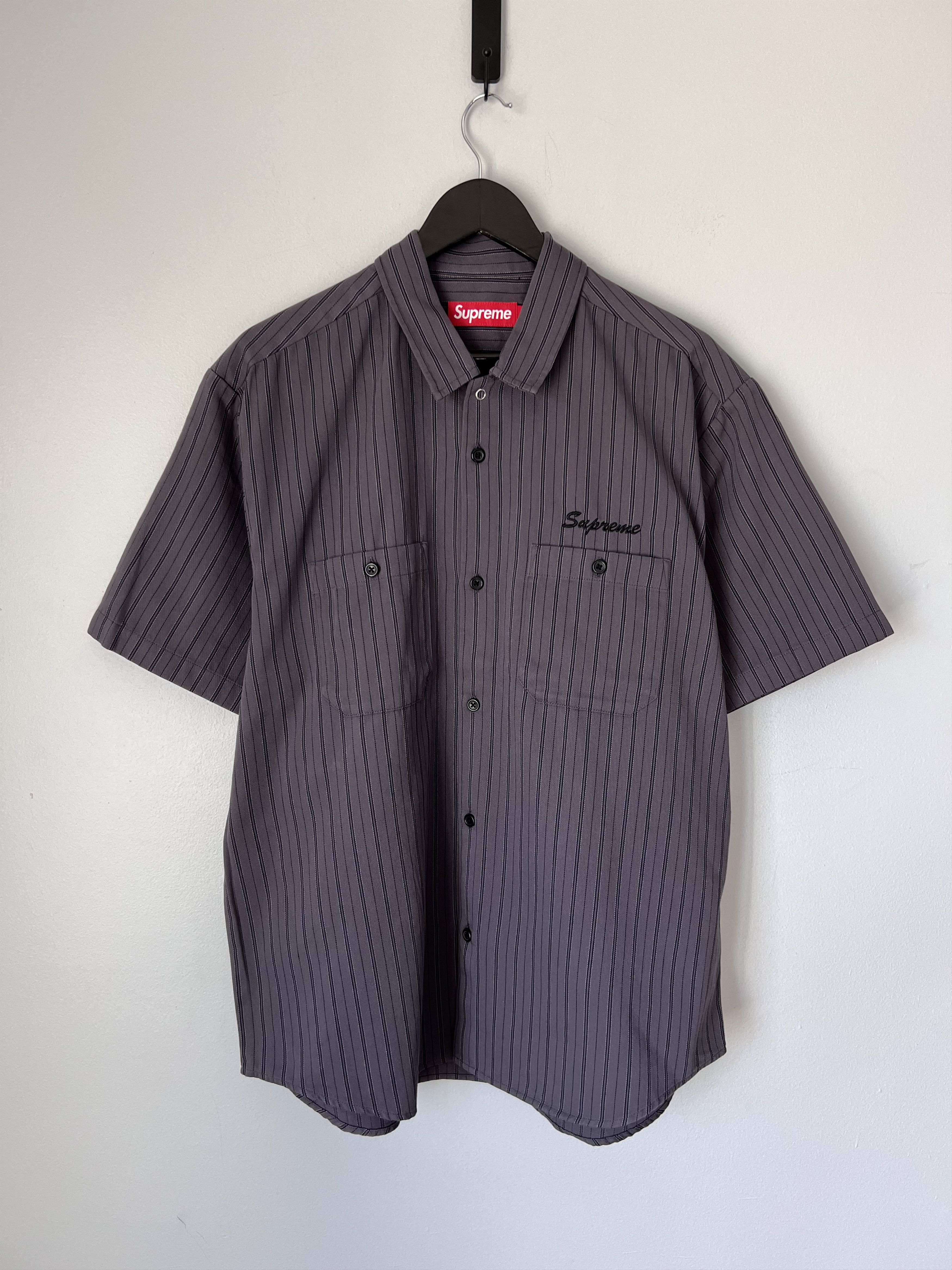 トップス supreme aoi eyes work shirt Supreme AOI Eyes Work Shirt in Purple Stripe