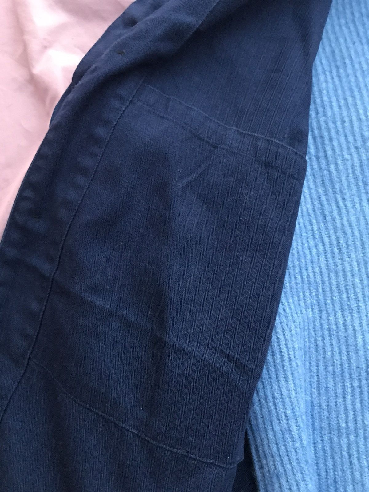 Other NAVY HERRINGBONE HBT HIGH QUALITY COTTON CHORE JACKET Size US M / EU 48-50 / 2 - 9 Thumbnail