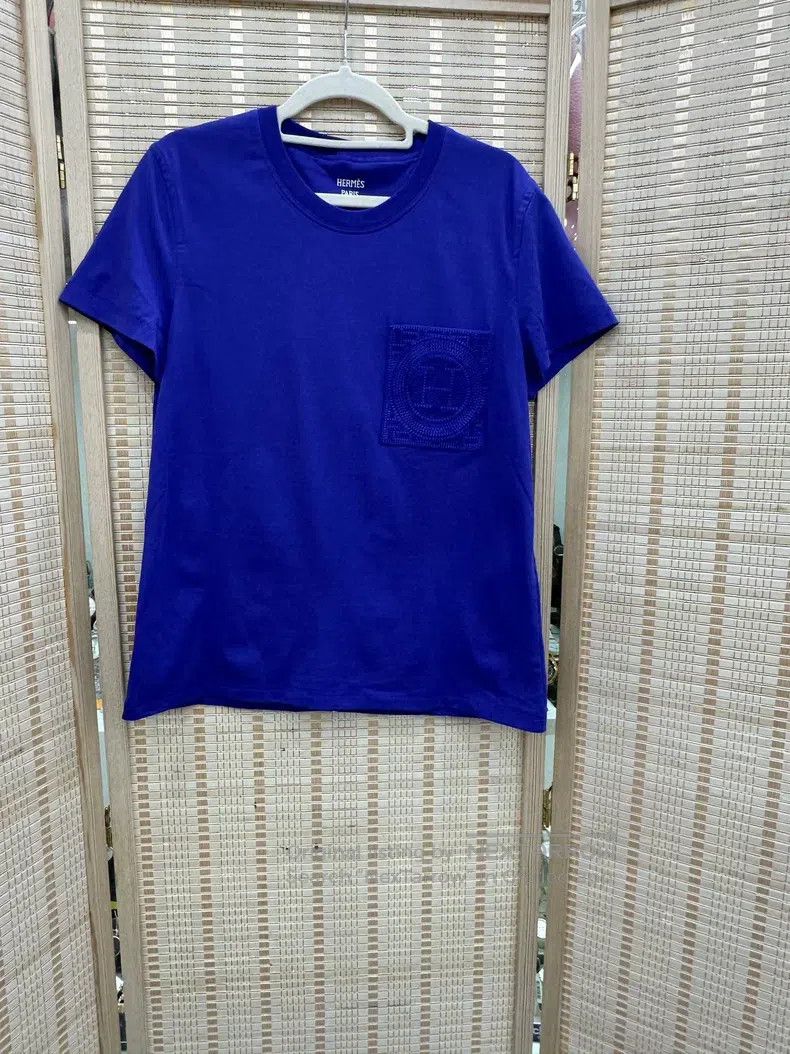 Hermes Hermes Purple Pocket Embroidery T-Shirt Size XS / US 0-2 / IT 36-38 - 1 Thumbnail