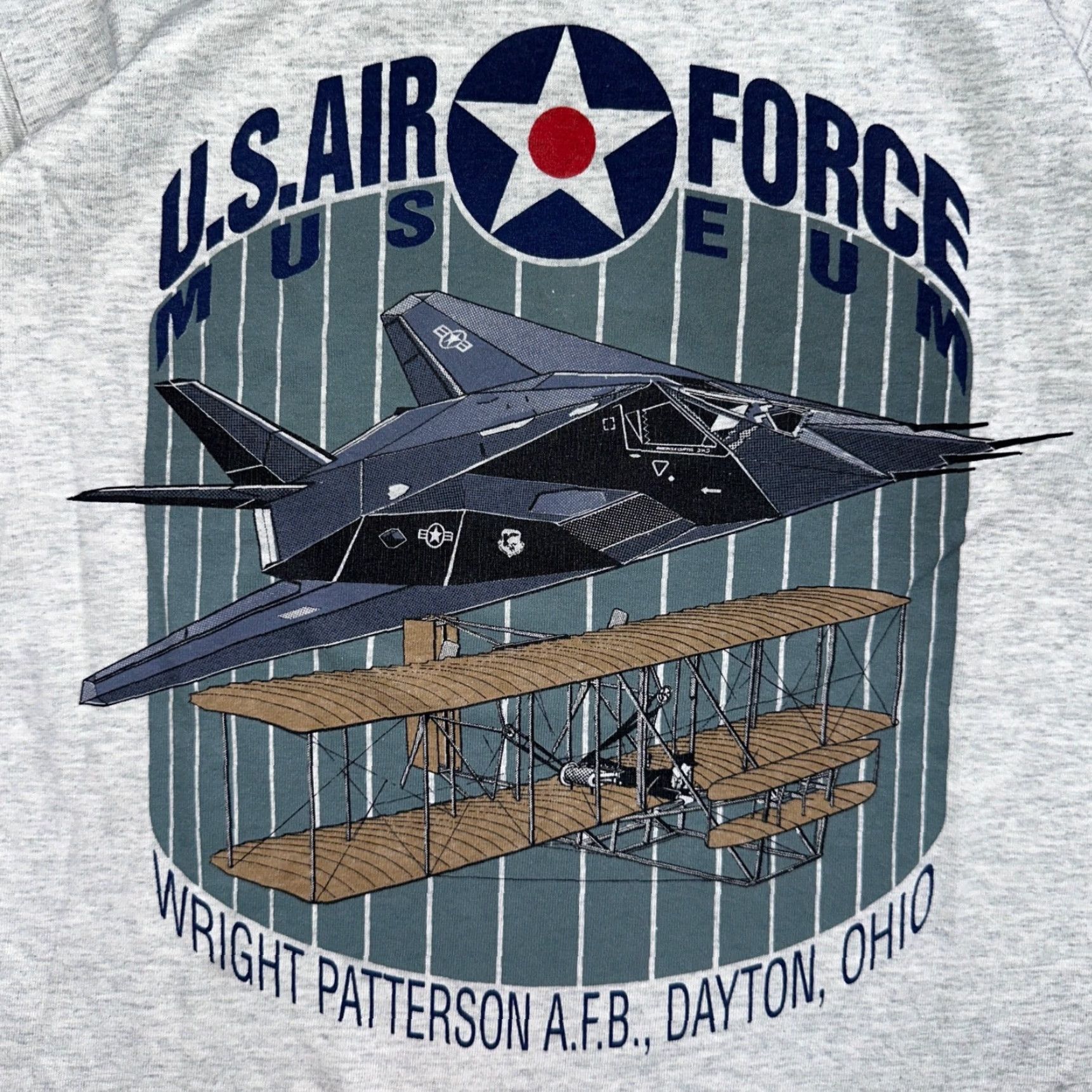 Fruit Of The Loom USAF VTG T Shirt Mens Crew Neck Short Sleeve Gray 90s Vintage Fruit of the Loom Size S Size US S / EU 44-46 / 1 - 2 Thumbnail