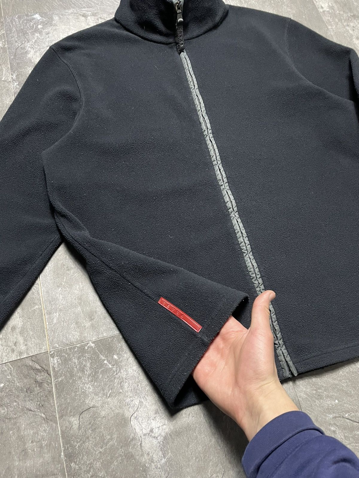 Prada Prada Vintage Black Nylon Fleece Jacket Zip Up Red Tab RARE Size US M / EU 48-50 / 2 - 3 Thumbnail