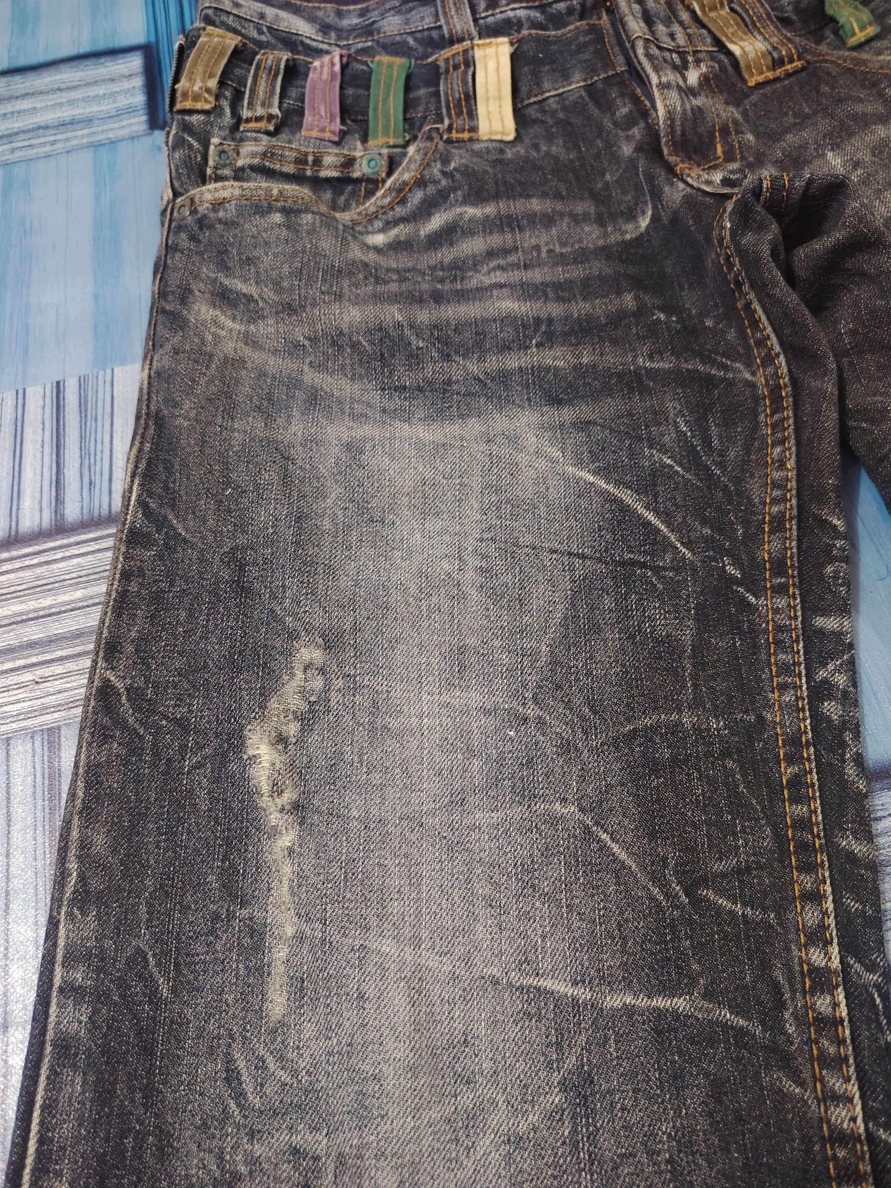 Who Decides War Japanese Nylaus Double Waist Distressed Jeans Size US 29 - 12 Thumbnail