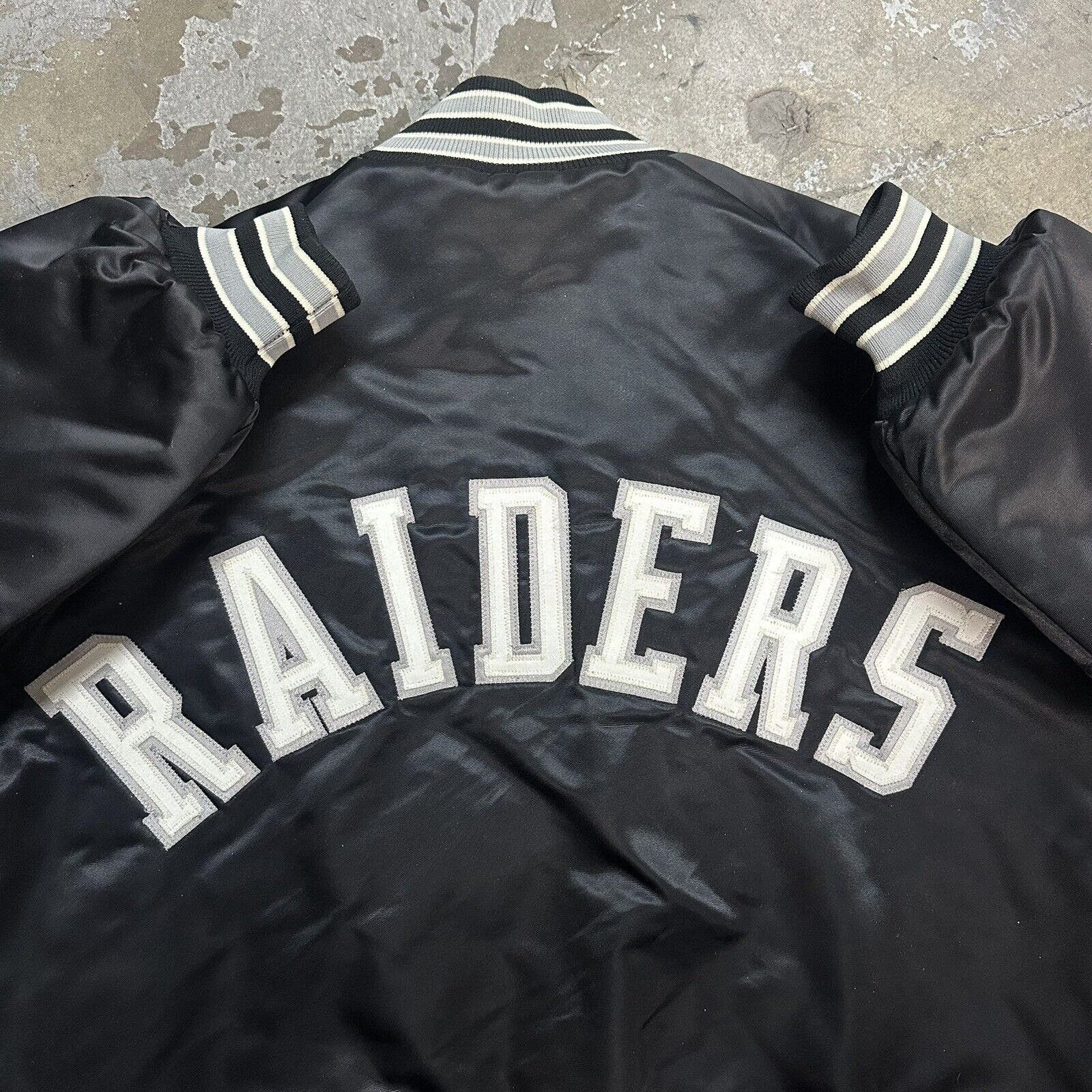 NFL × Vintage Vintage 80s Los Angeles Raiders Black Bomber Satin Jacket Size US XL / EU 56 / 4 - 5 Thumbnail
