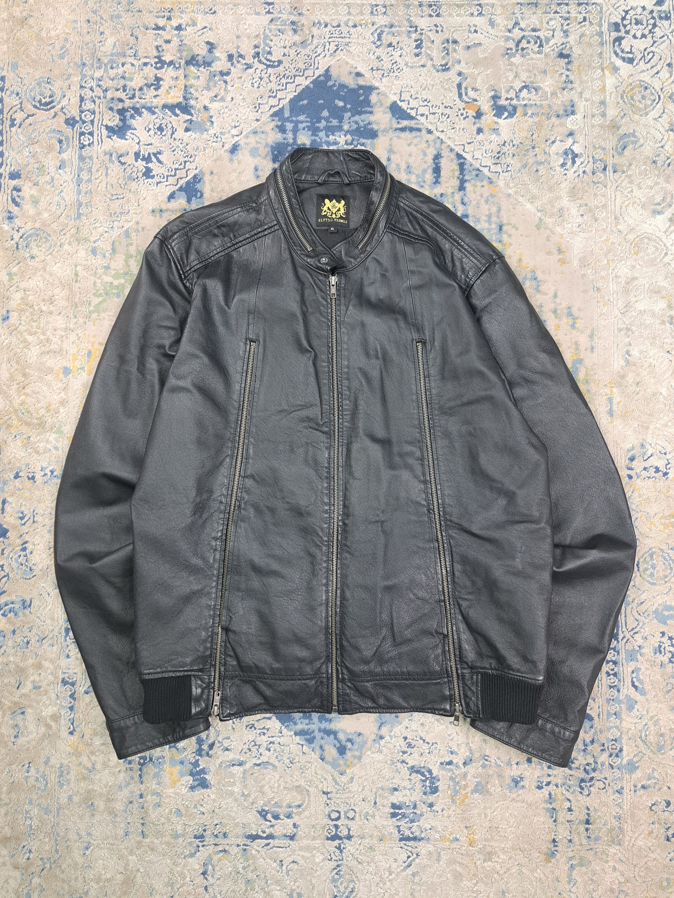 Genuine Leather Sick Avant Garde Multi Zip Leather Jacket Ramones Archive Size US XL / EU 56 / 4 - 2 Thumbnail