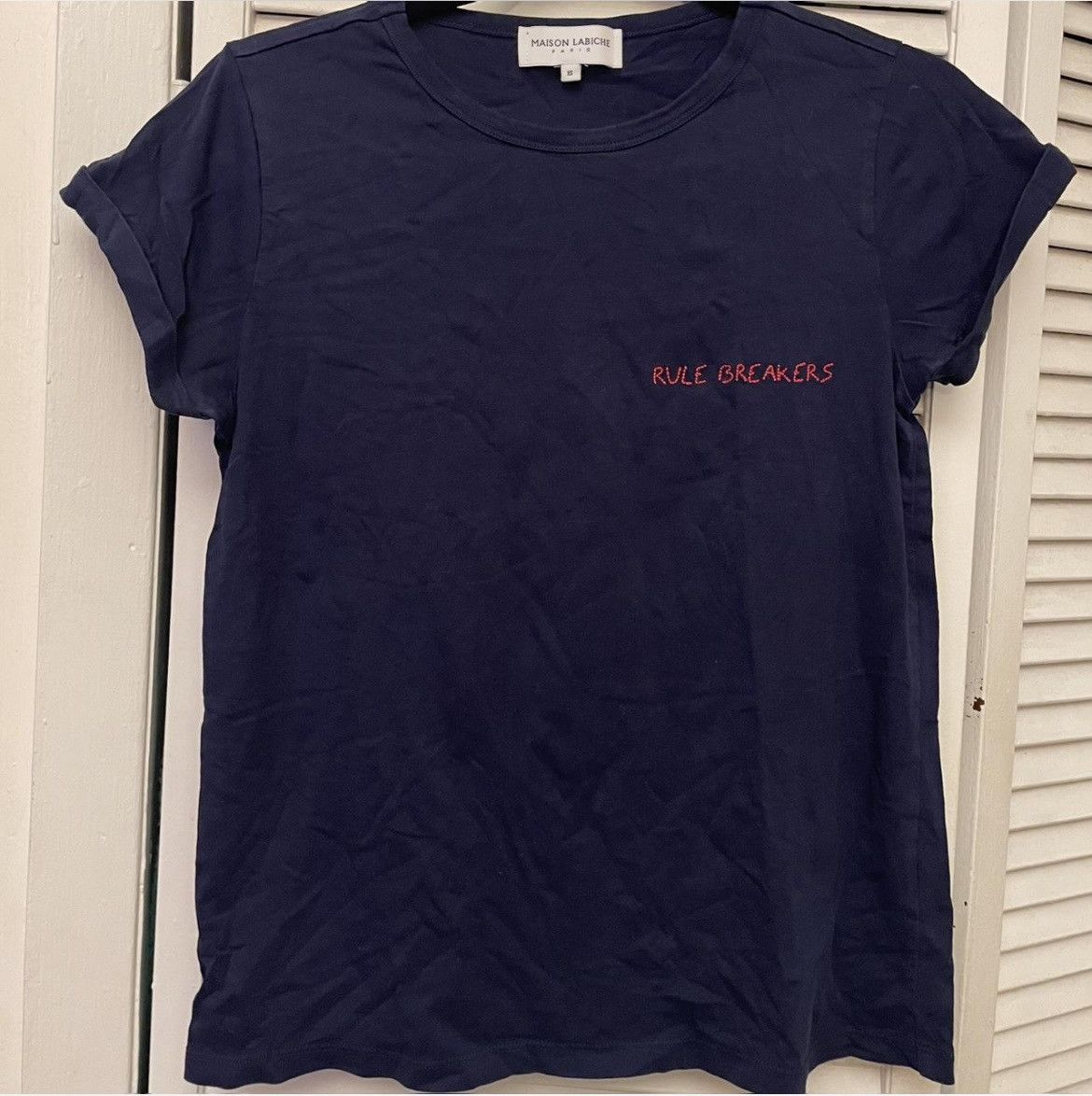 Maison Labiche Maison Labiche “Rule Breakers” embroidered cotton tee XS Size US XS / EU 42 / 0 - 1 Thumbnail